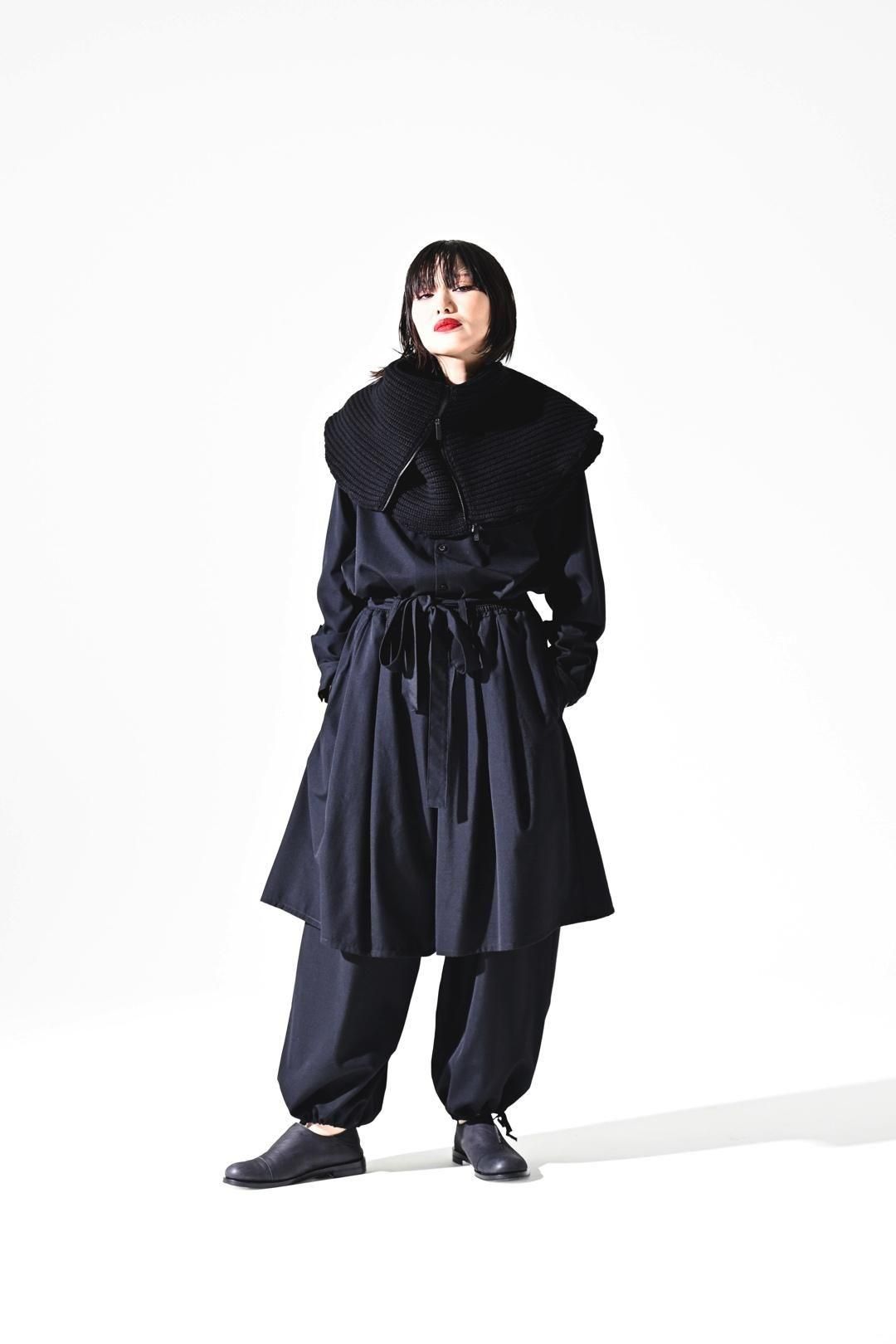 Wool Gabardine Double Layered Pants