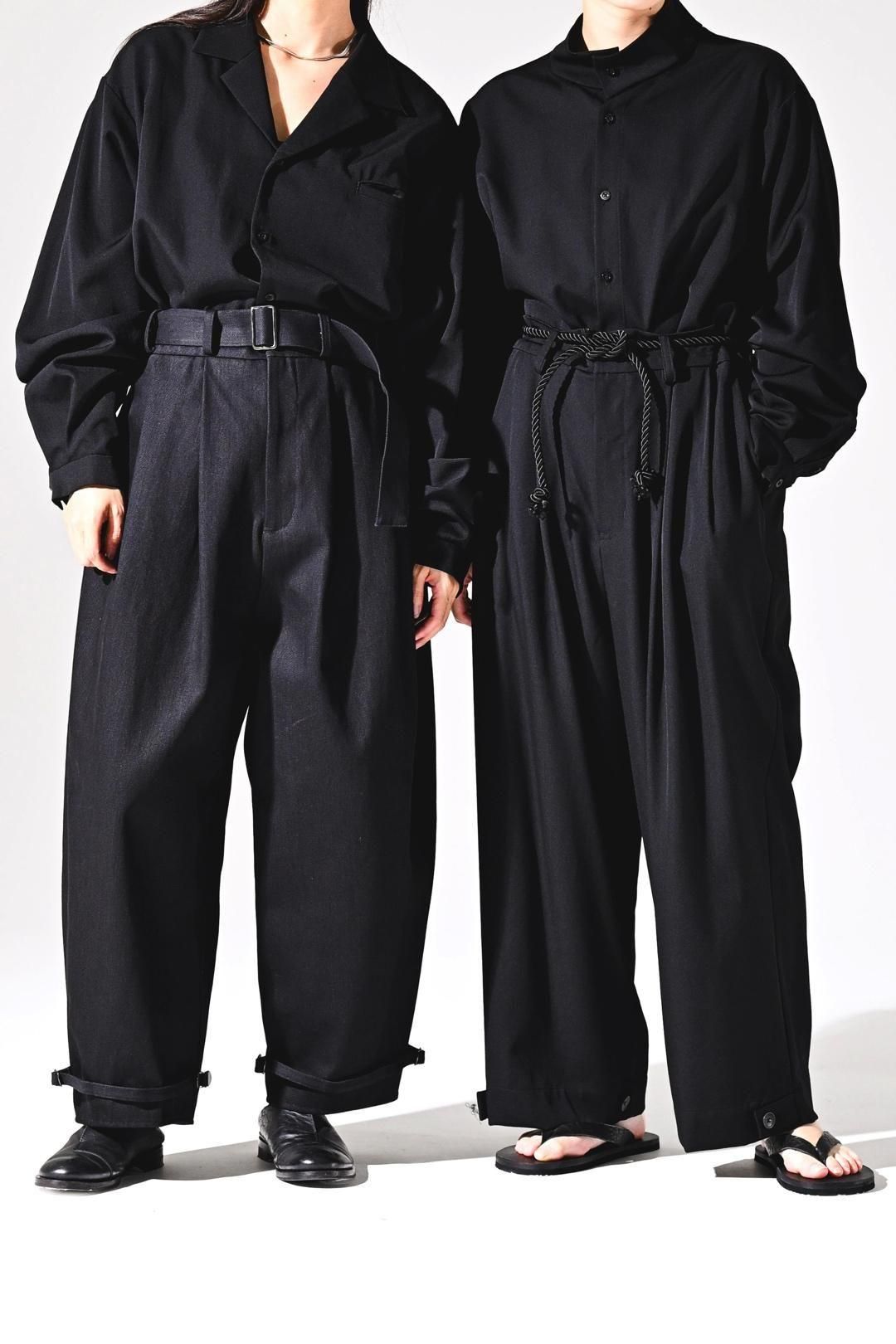 Wool Gabardine 帯締 Wide Slacks