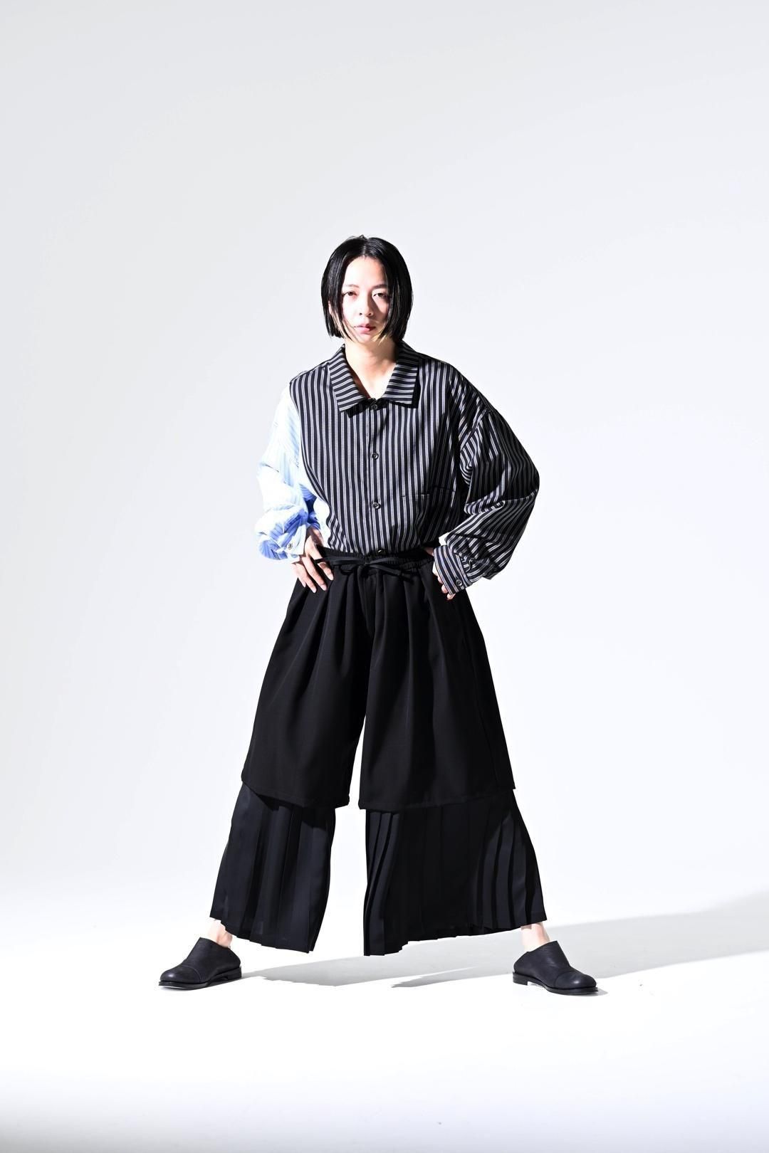 Pleats Layered Tier Pants