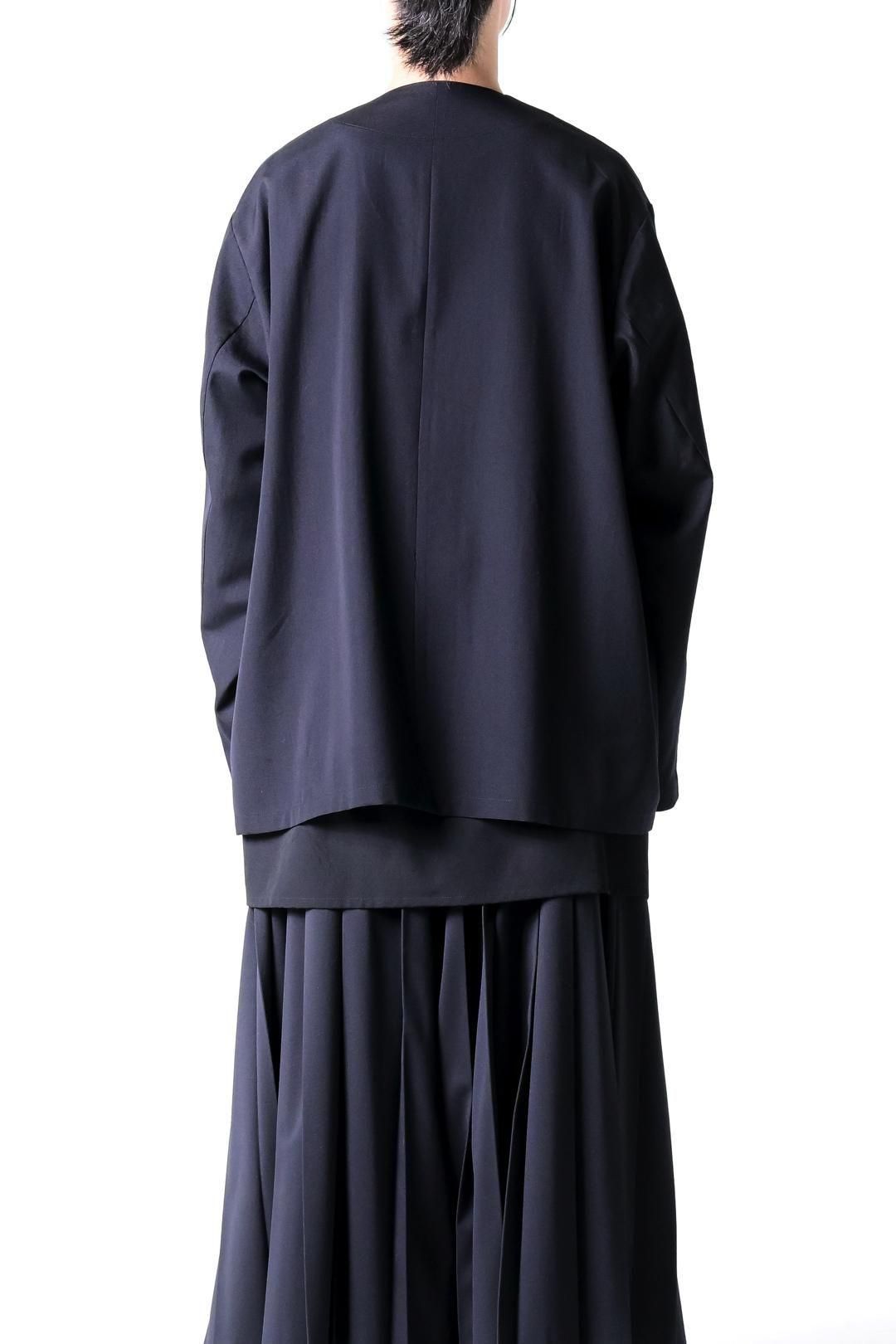 Wool Gabardine Fallen Collar Jacket