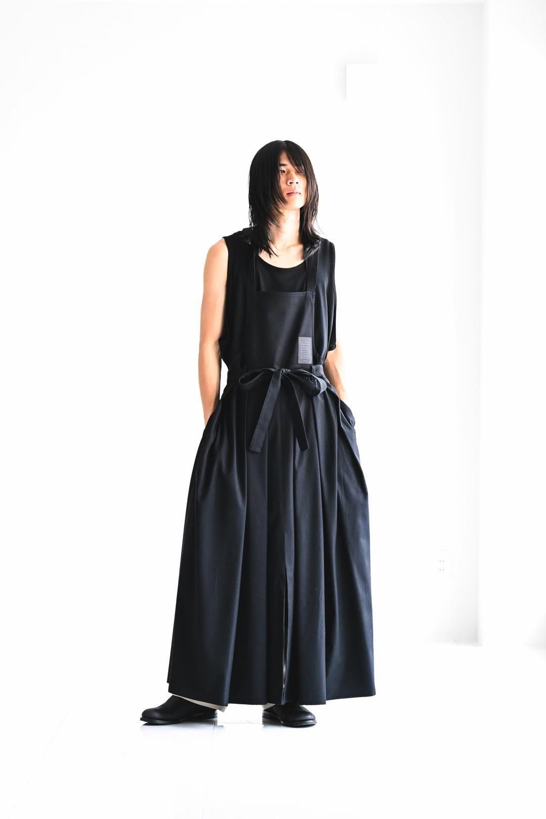 Wool Gabardine Wrap KIMONO Cloth black