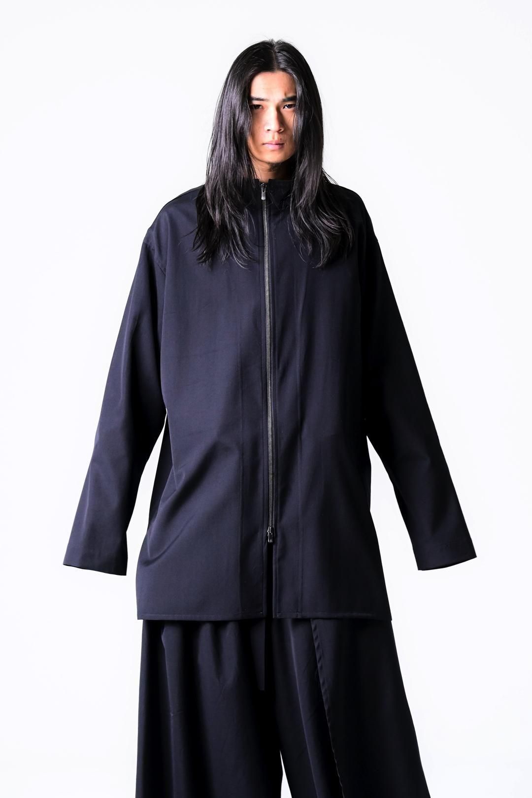 Wool Gabardine Zip Stand Shirt Jacket