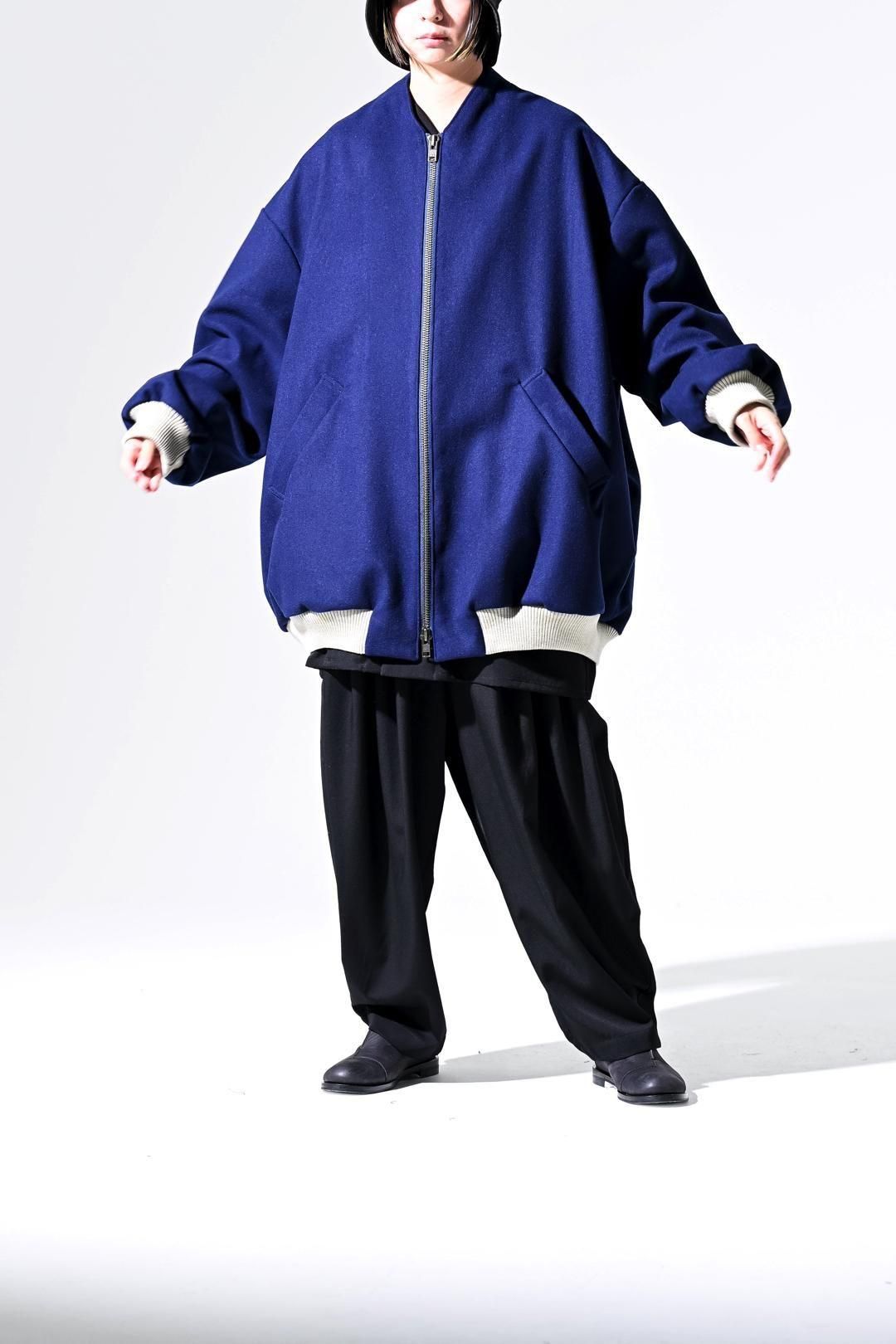 Super100's "尾州" Melton Oversized Zip Blouson