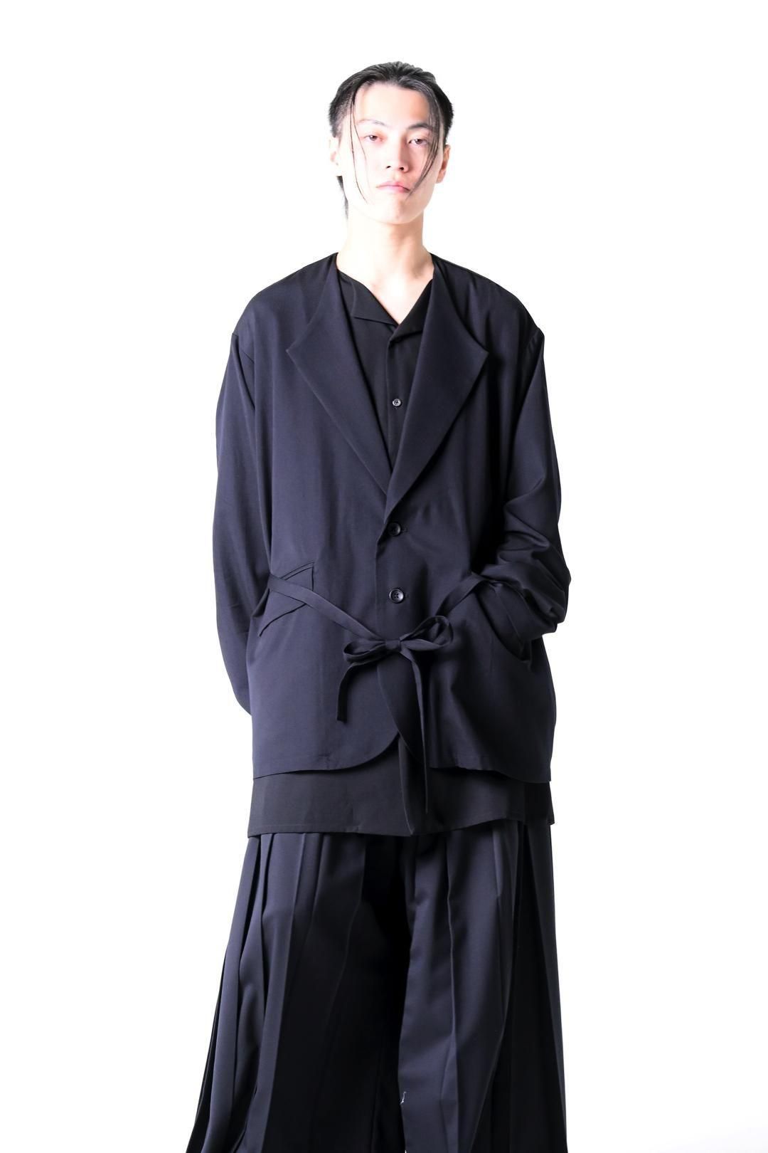 Wool Gabardine Fallen Collar Jacket