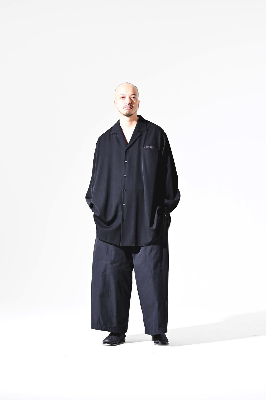 Wool Gabardine Drape Oversized 開襟 Shirt
