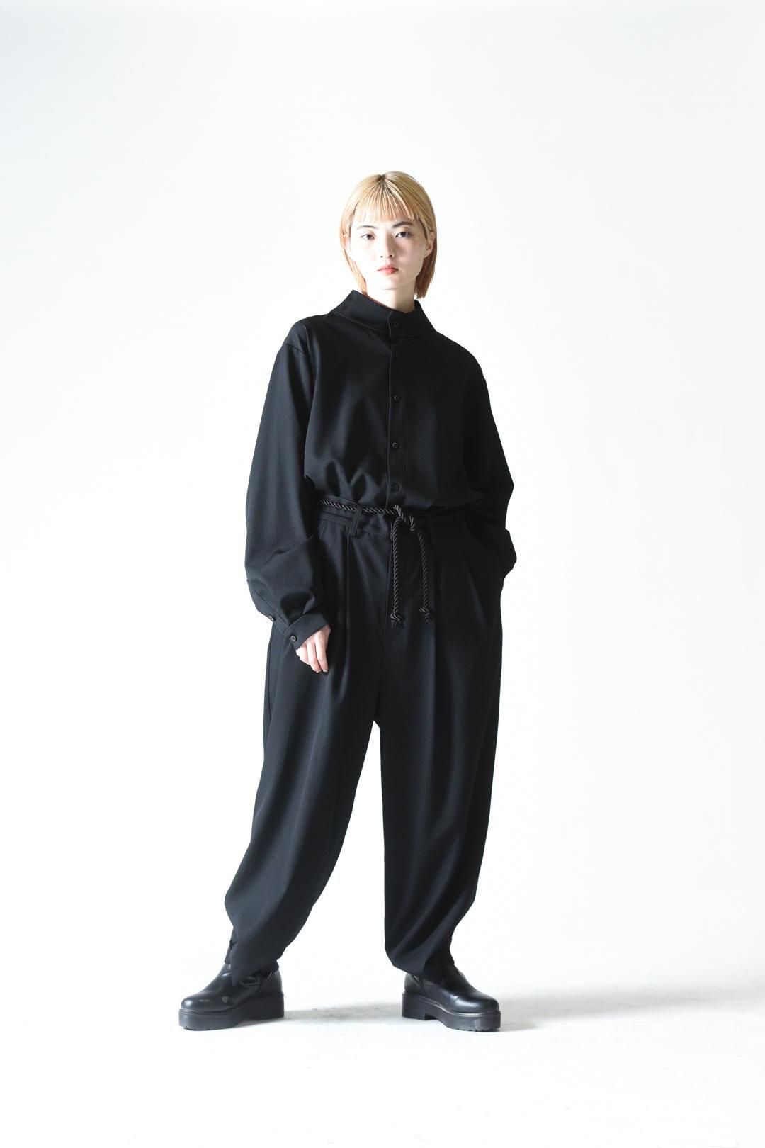 Wool Gabardine 帯締 Wide Slacks