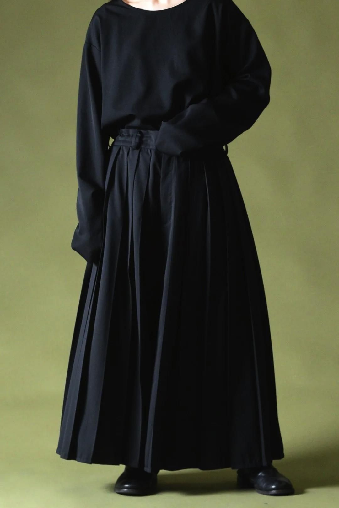 Wool Gabardine Wide Pleats 袴 Pants