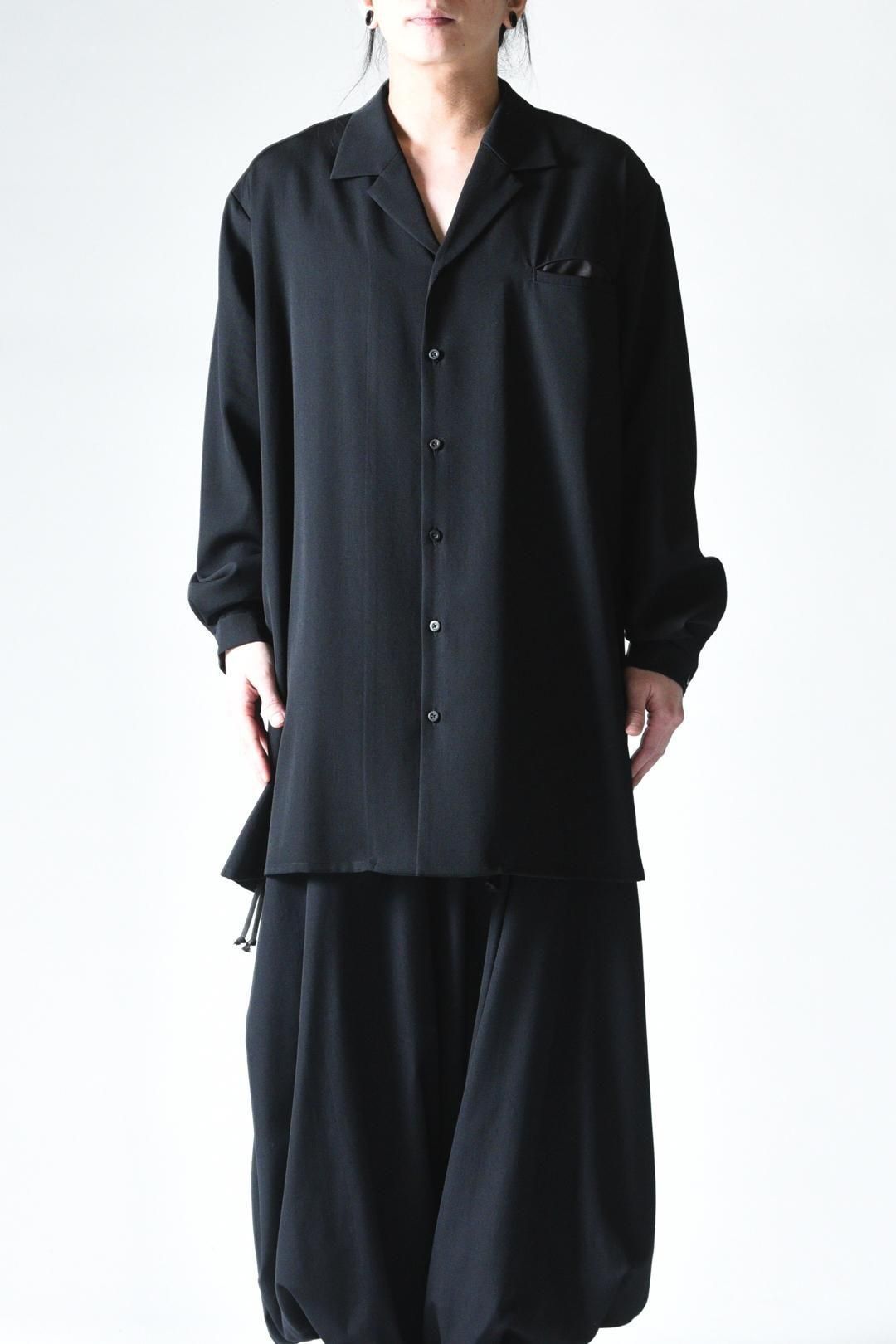 Wool Gabardine Drape Oversized 開襟 Shirt