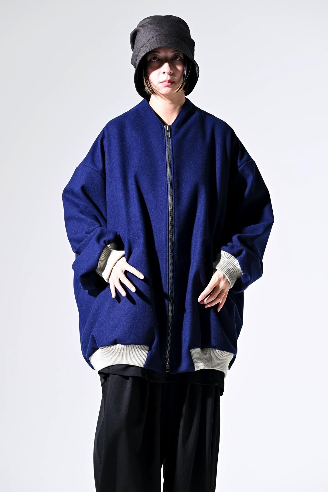 Super100's "尾州" Melton Oversized Zip Blouson