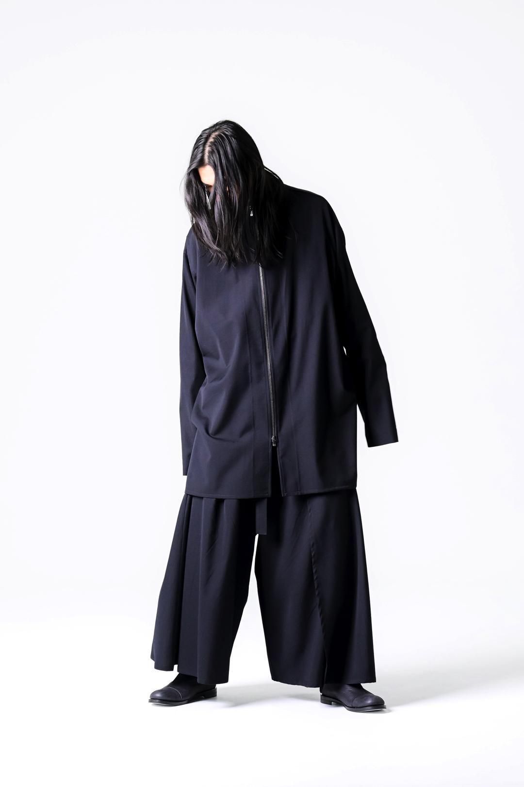 Wool Gabardine Zip Stand Shirt Jacket