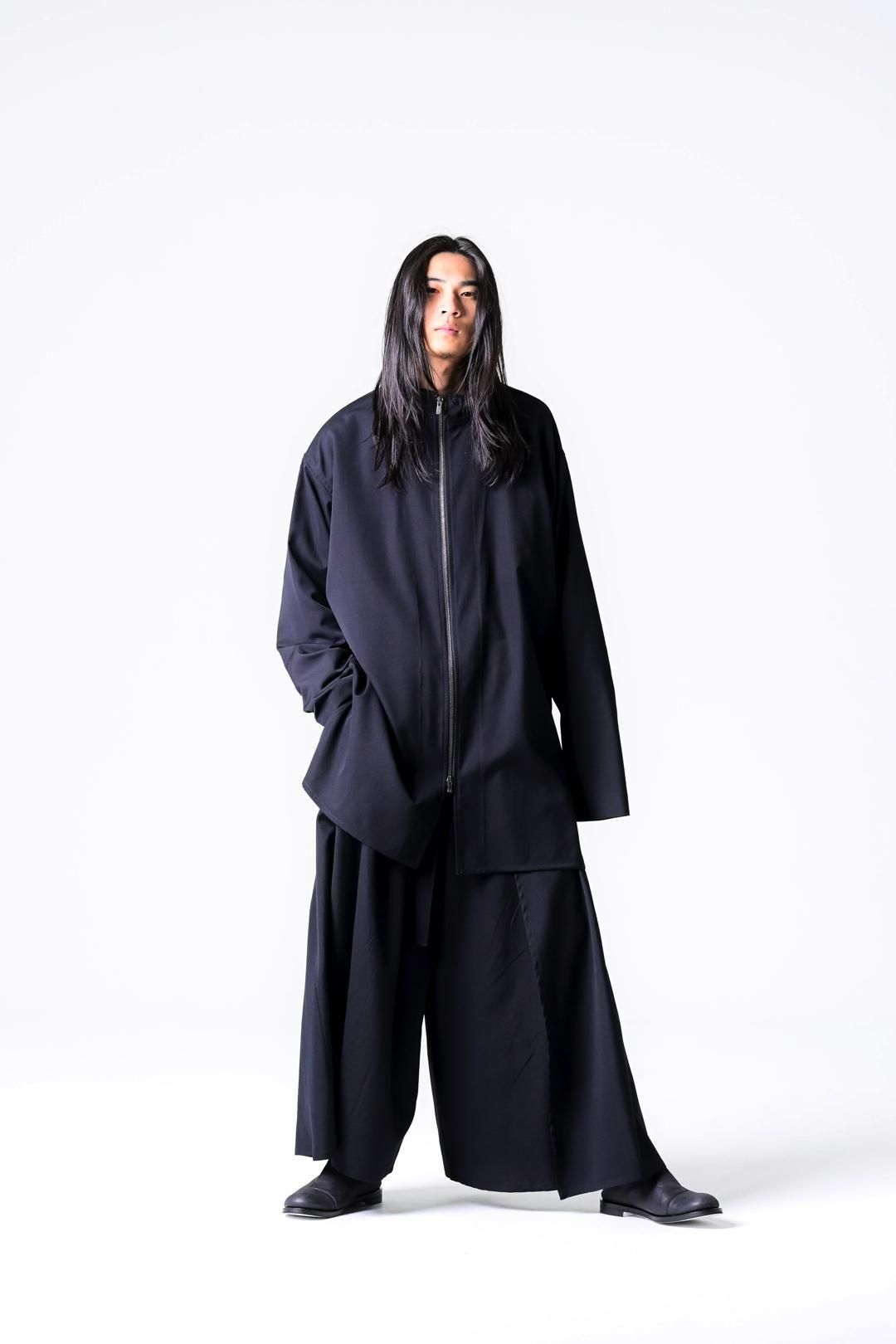 Wool Gabardine Zip Stand Shirt Jacket