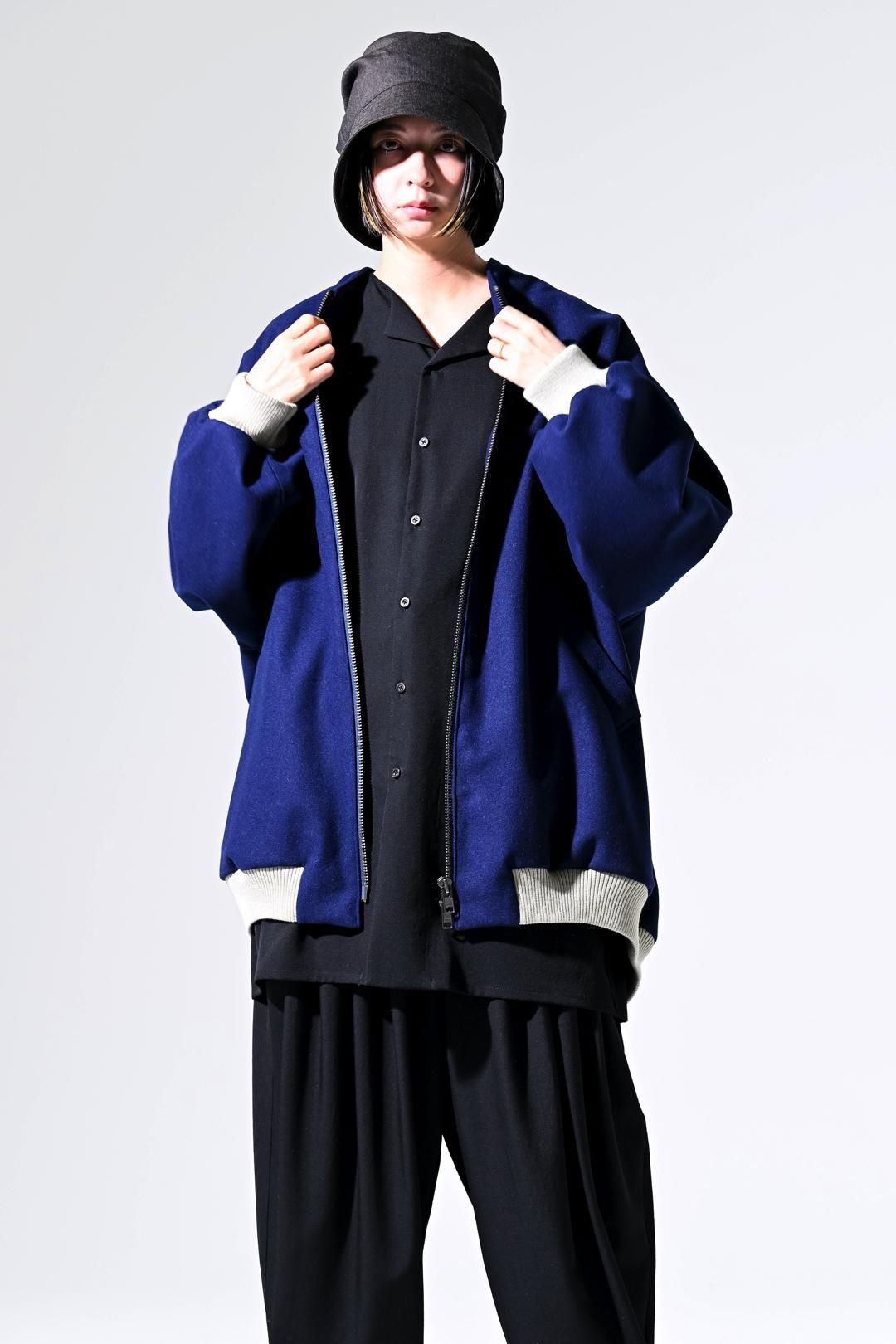 Super100's "尾州" Melton Oversized Zip Blouson