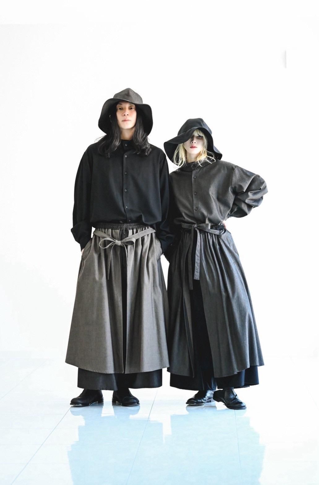 Wool Gabardine Stand Collar Shirt