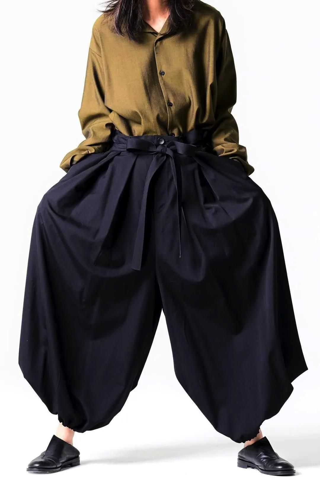 Wool Gabardine KIMONO Balloon Pants