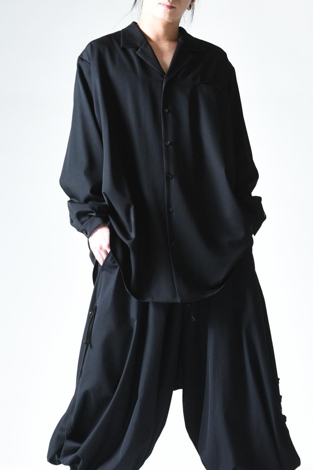 Wool Gabardine Drape Oversized 開襟 Shirt