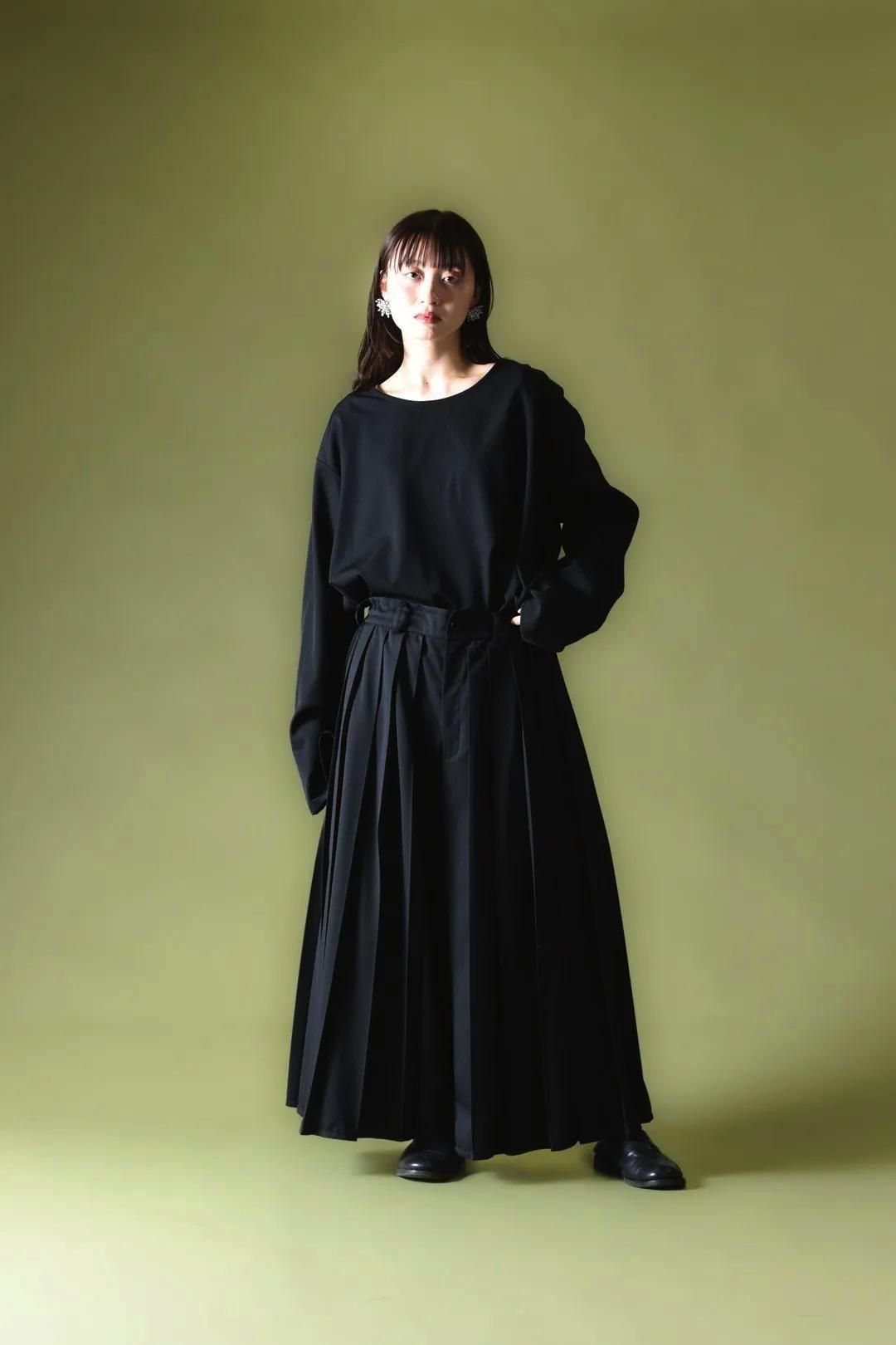 Wool Gabardine Wide Pleats 袴 Pants