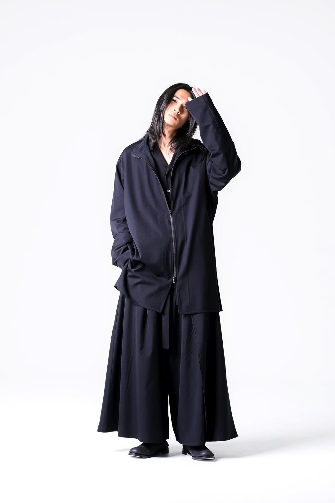 Wool Gabardine Zip Stand Shirt Jacket
