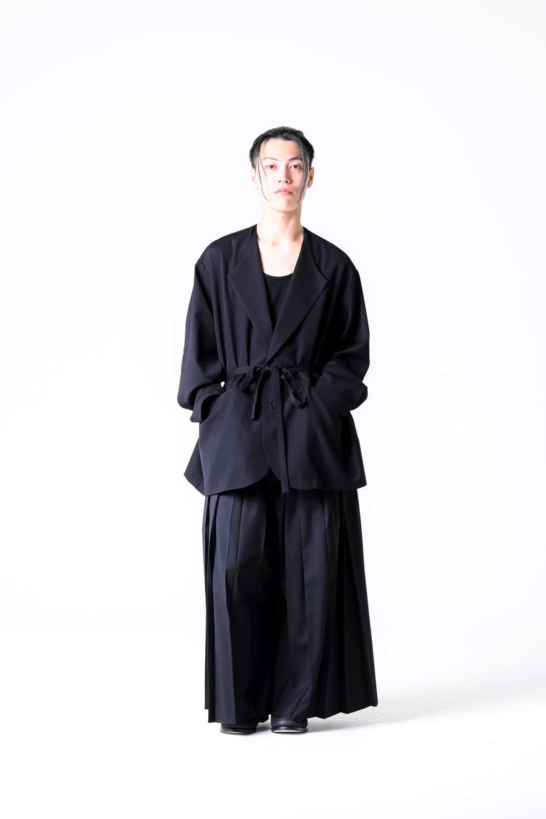 Wool Gabardine Fallen Collar Jacket