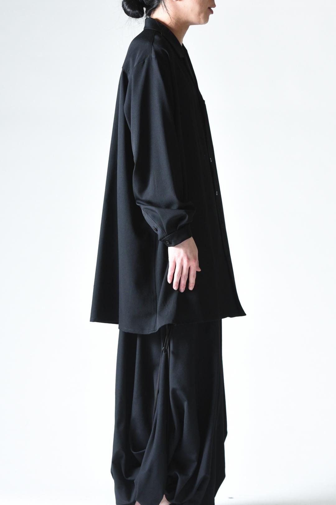 Wool Gabardine Drape Oversized 開襟 Shirt