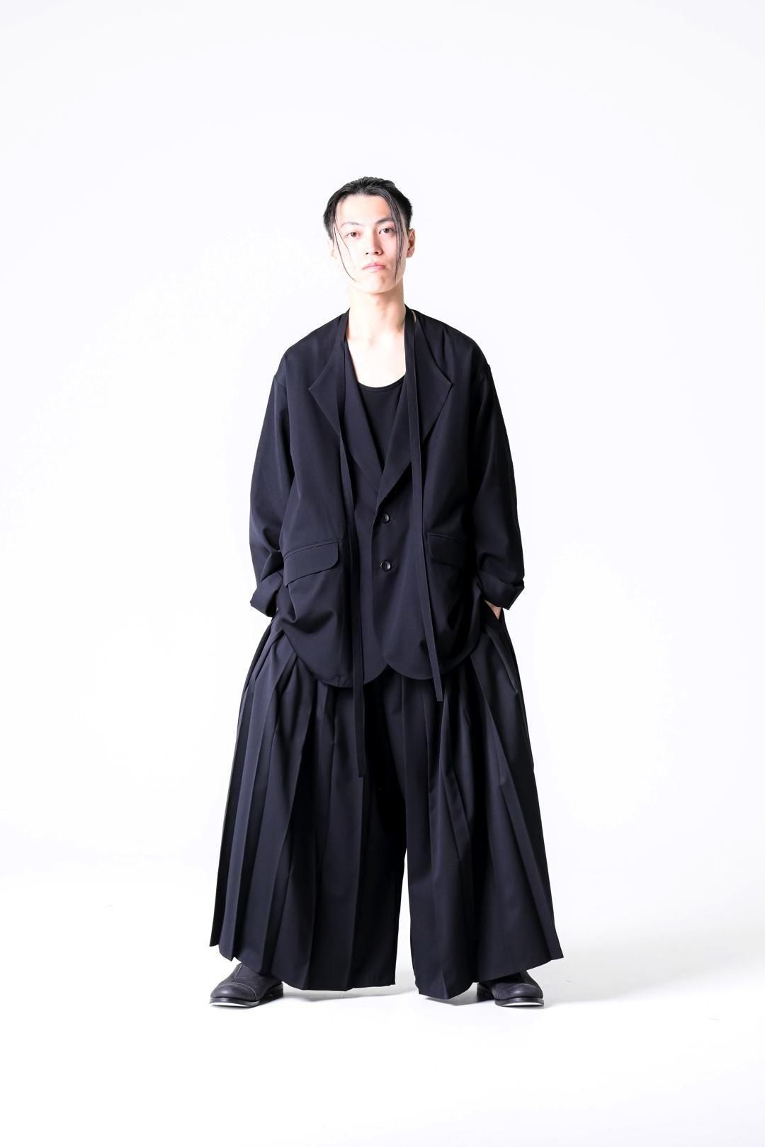 Wool Gabardine Fallen Collar Jacket