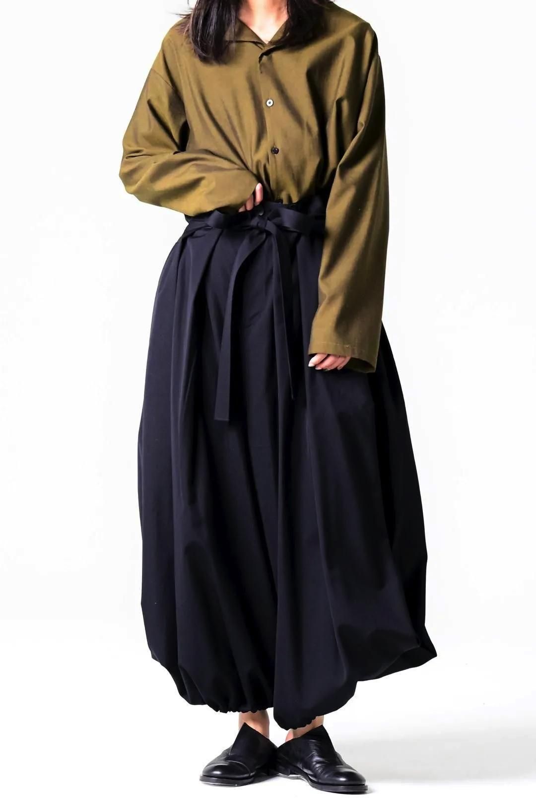 Wool Gabardine KIMONO Balloon Pants