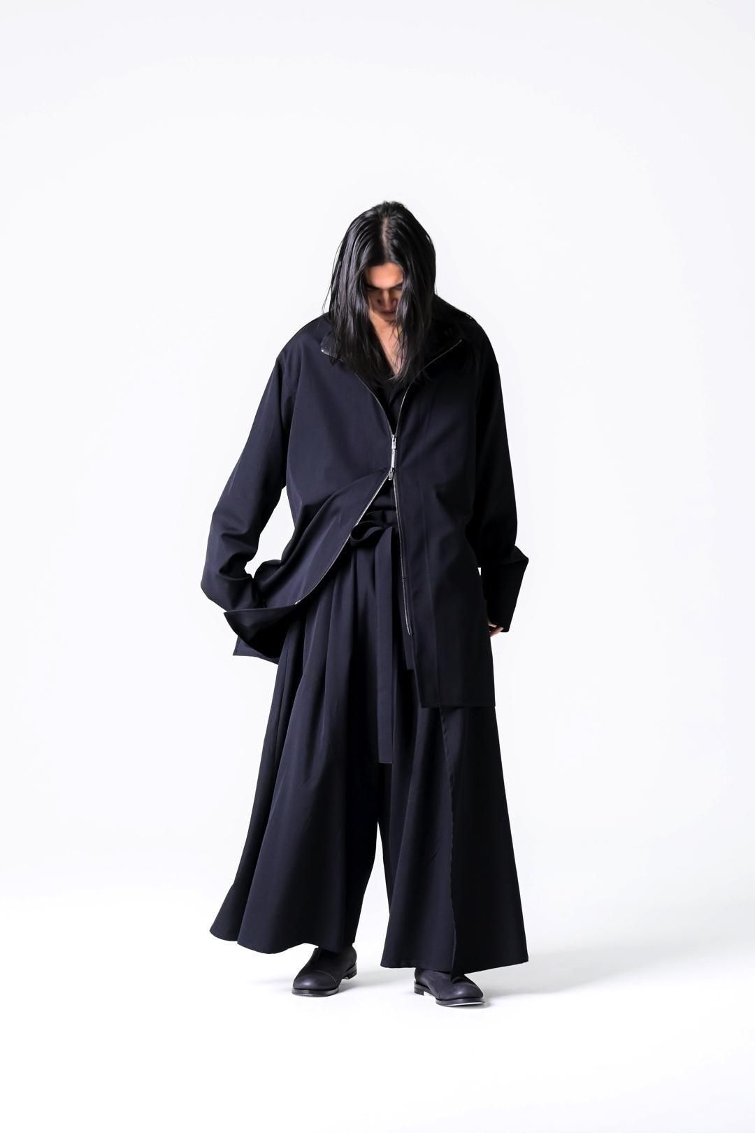 Wool Gabardine Zip Stand Shirt Jacket