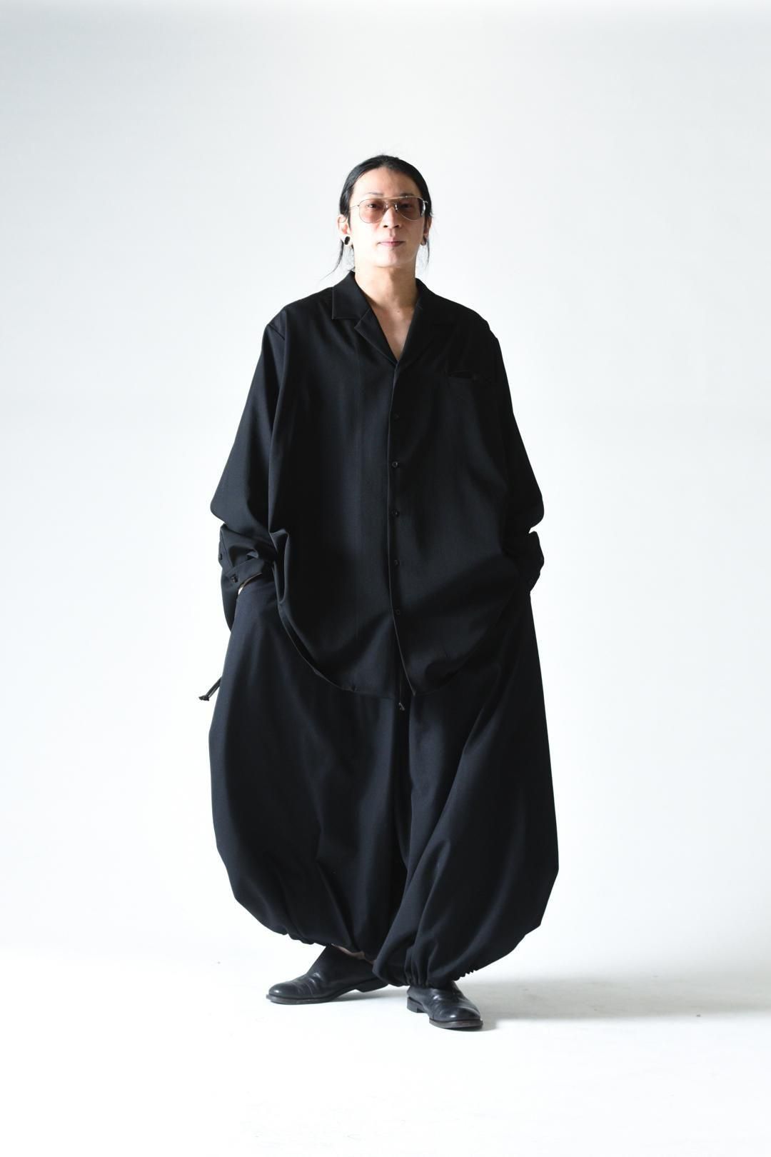 Wool Gabardine Drape Oversized 開襟 Shirt