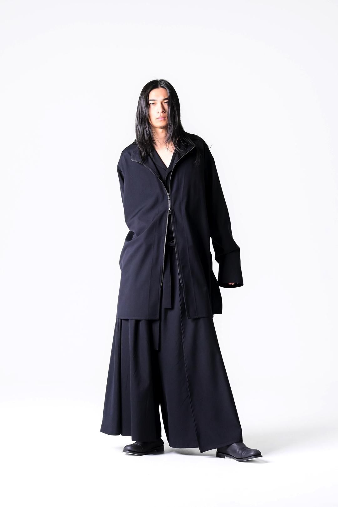 Wool Gabardine Zip Stand Shirt Jacket