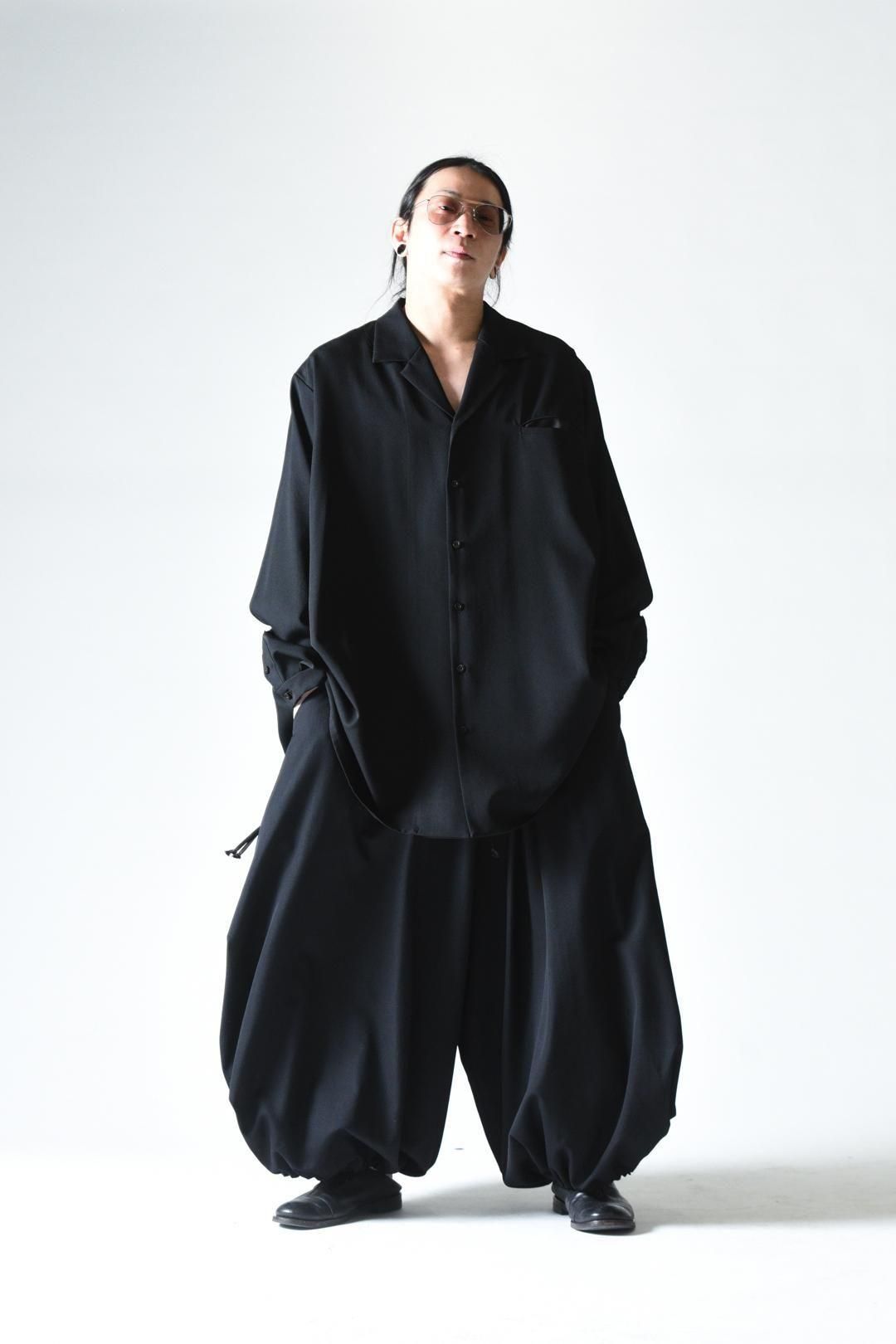 Wool Gabardine Drape Oversized 開襟 Shirt