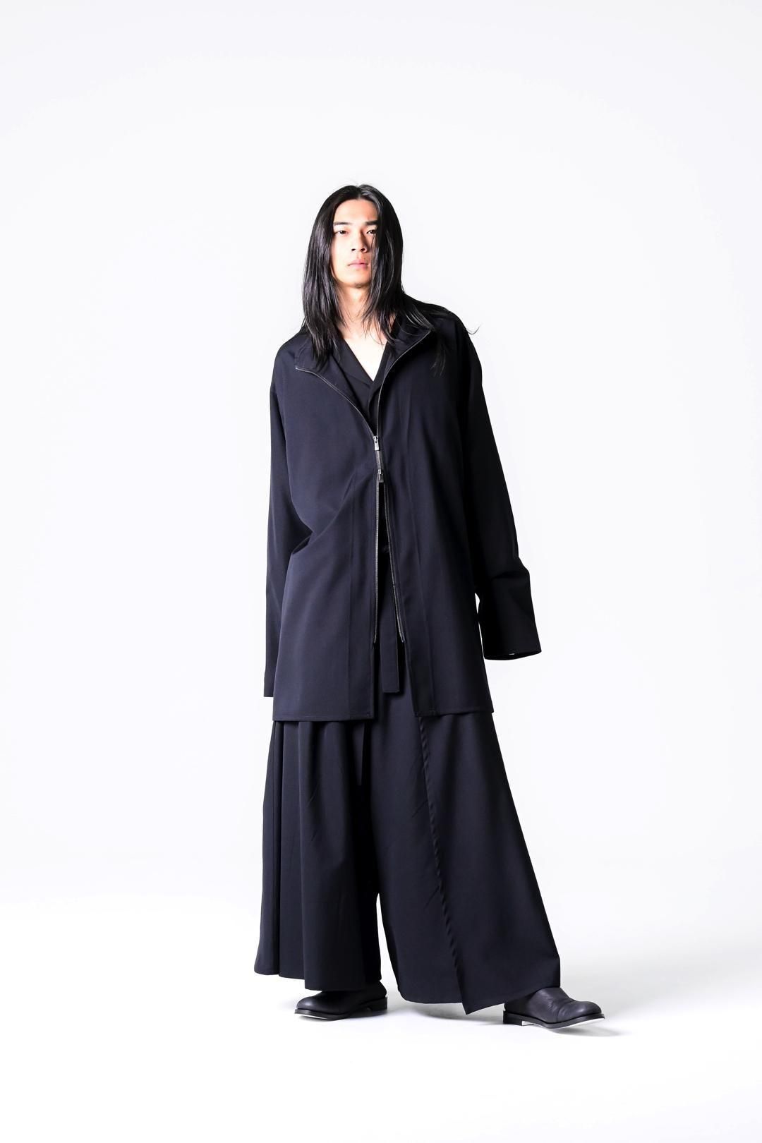 Wool Gabardine Zip Stand Shirt Jacket