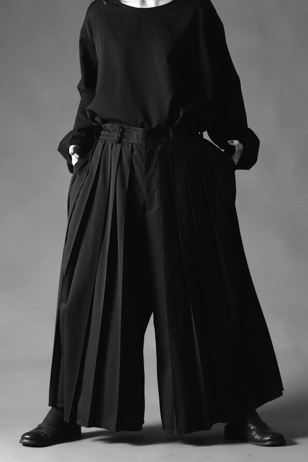 Wool Gabardine Wide Pleats 袴 Pants