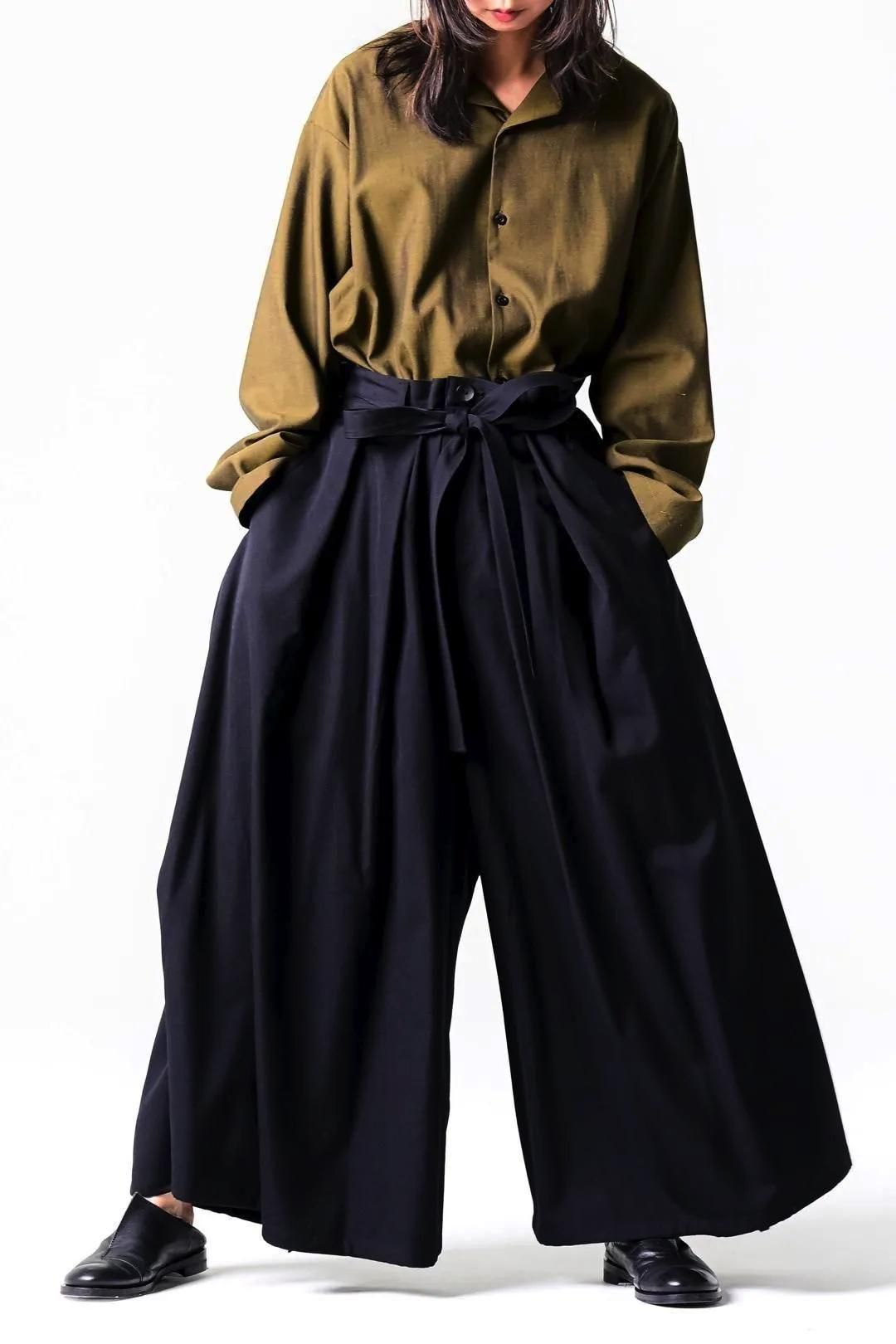 Wool Gabardine KIMONO Balloon Pants
