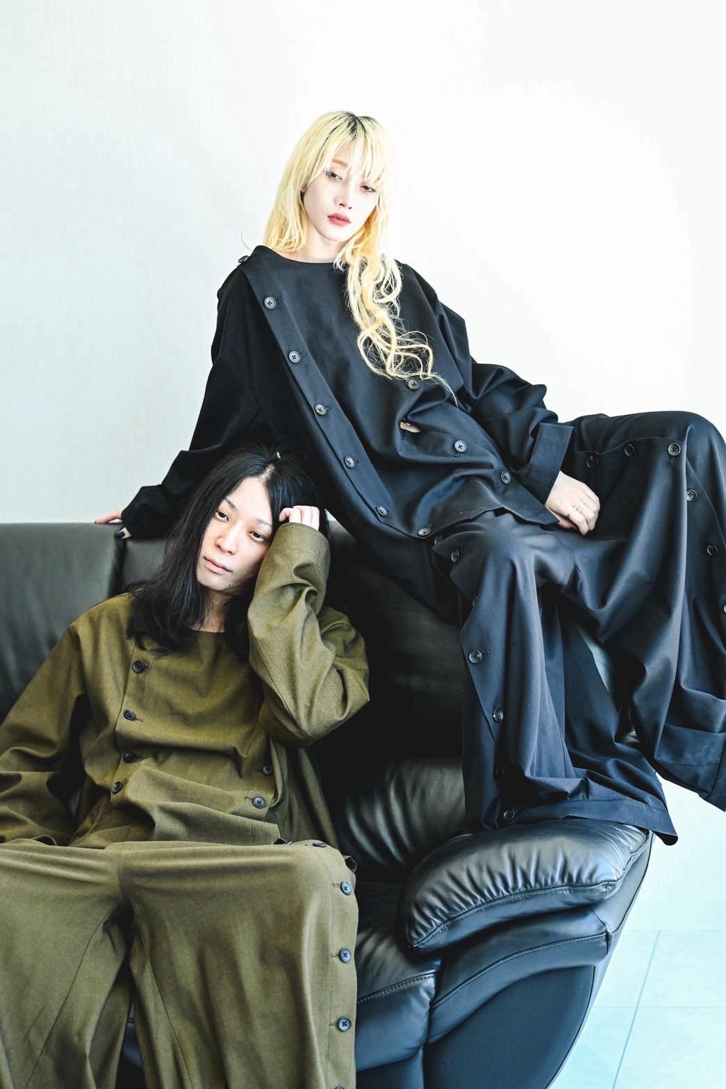 Wool Gabardine Mirrored Button Shirt Jacket