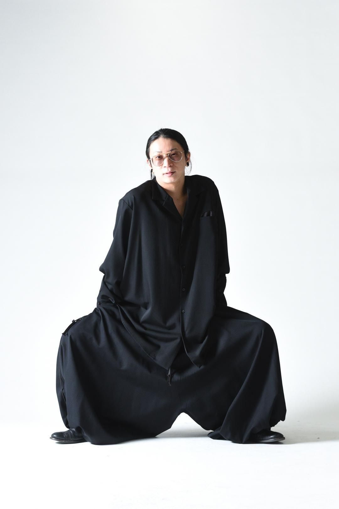 Wool Gabardine Drape Oversized 開襟 Shirt