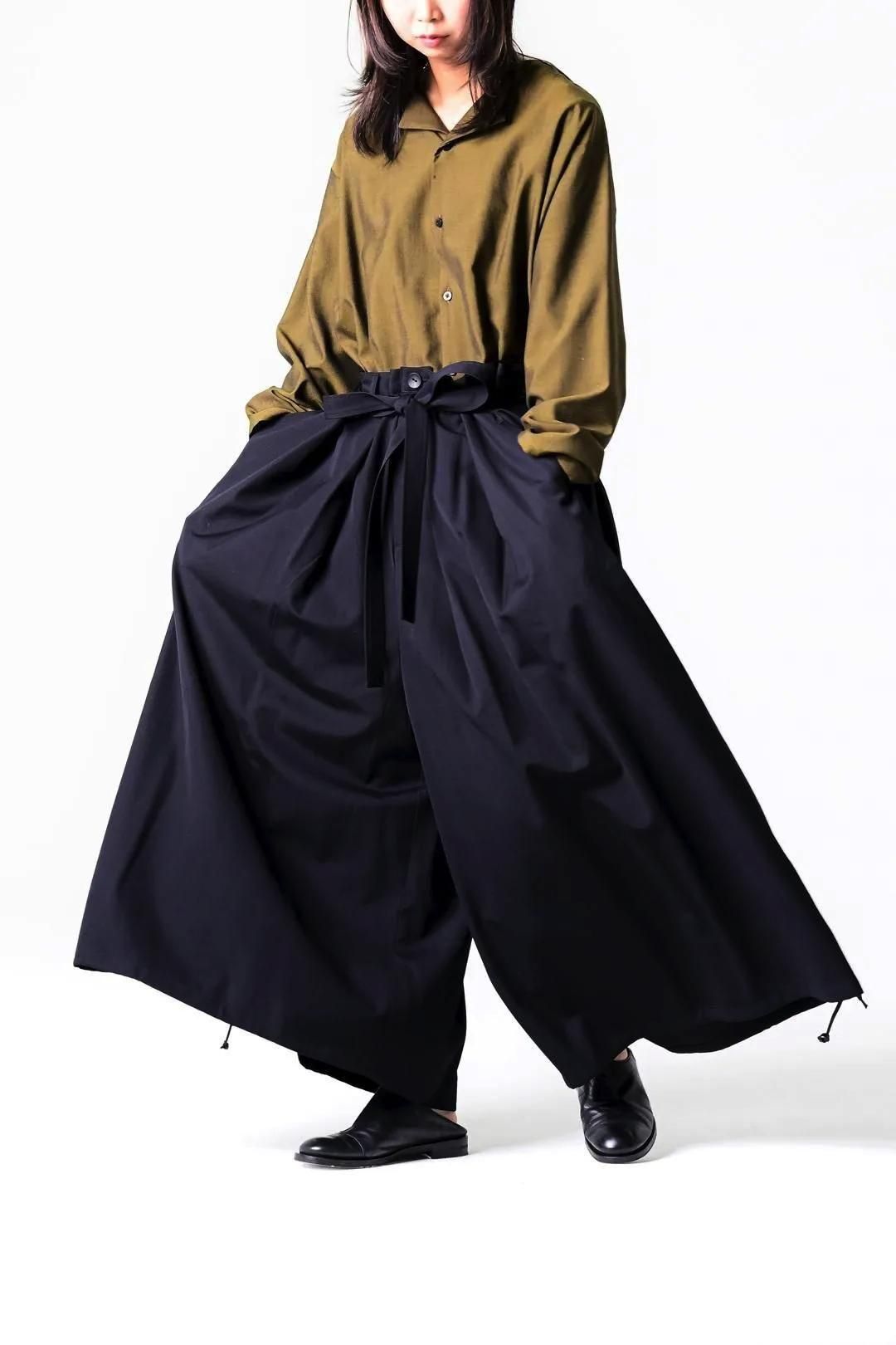 Wool Gabardine KIMONO Balloon Pants