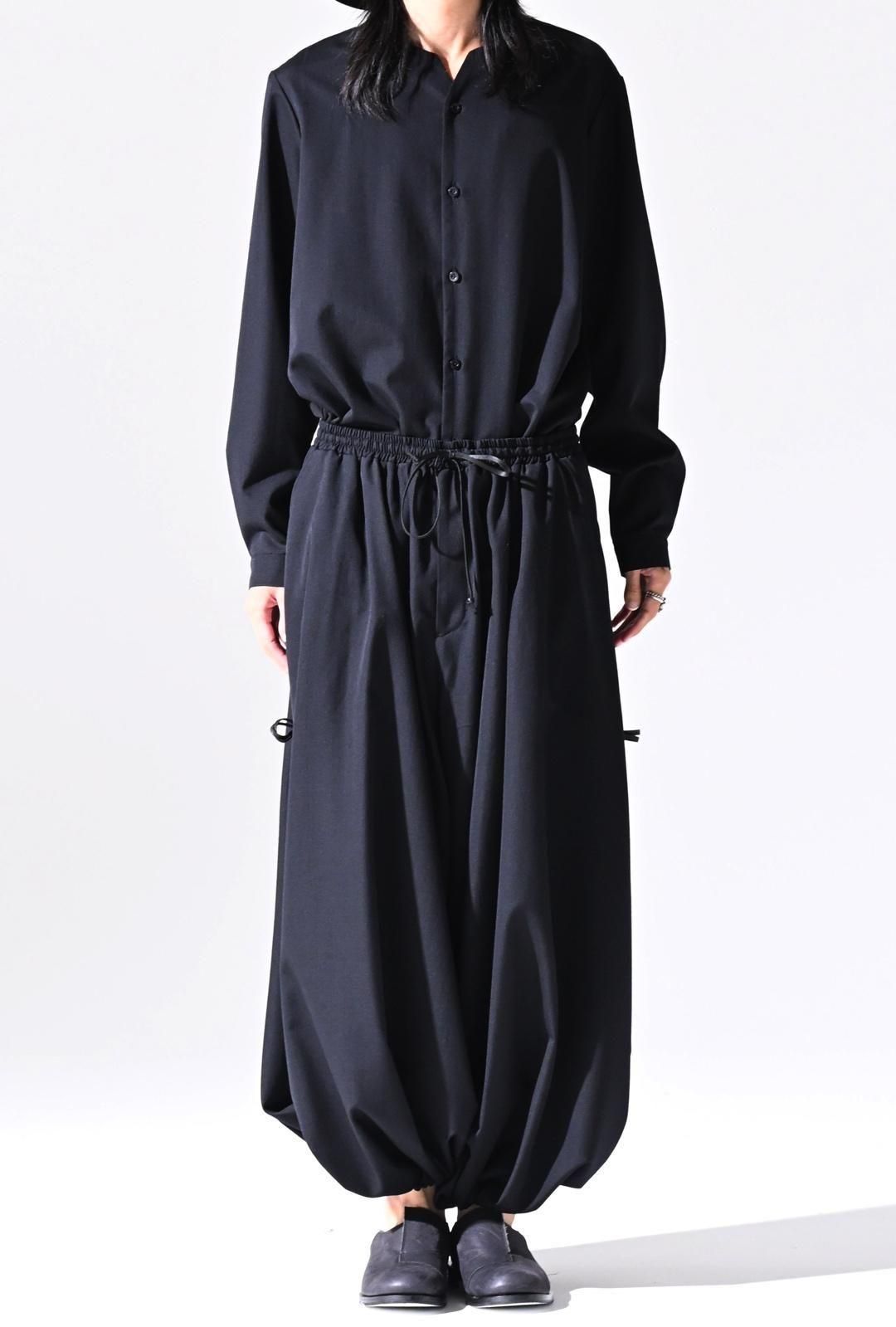 Wool Gabardine 袴 Balloon Pants black