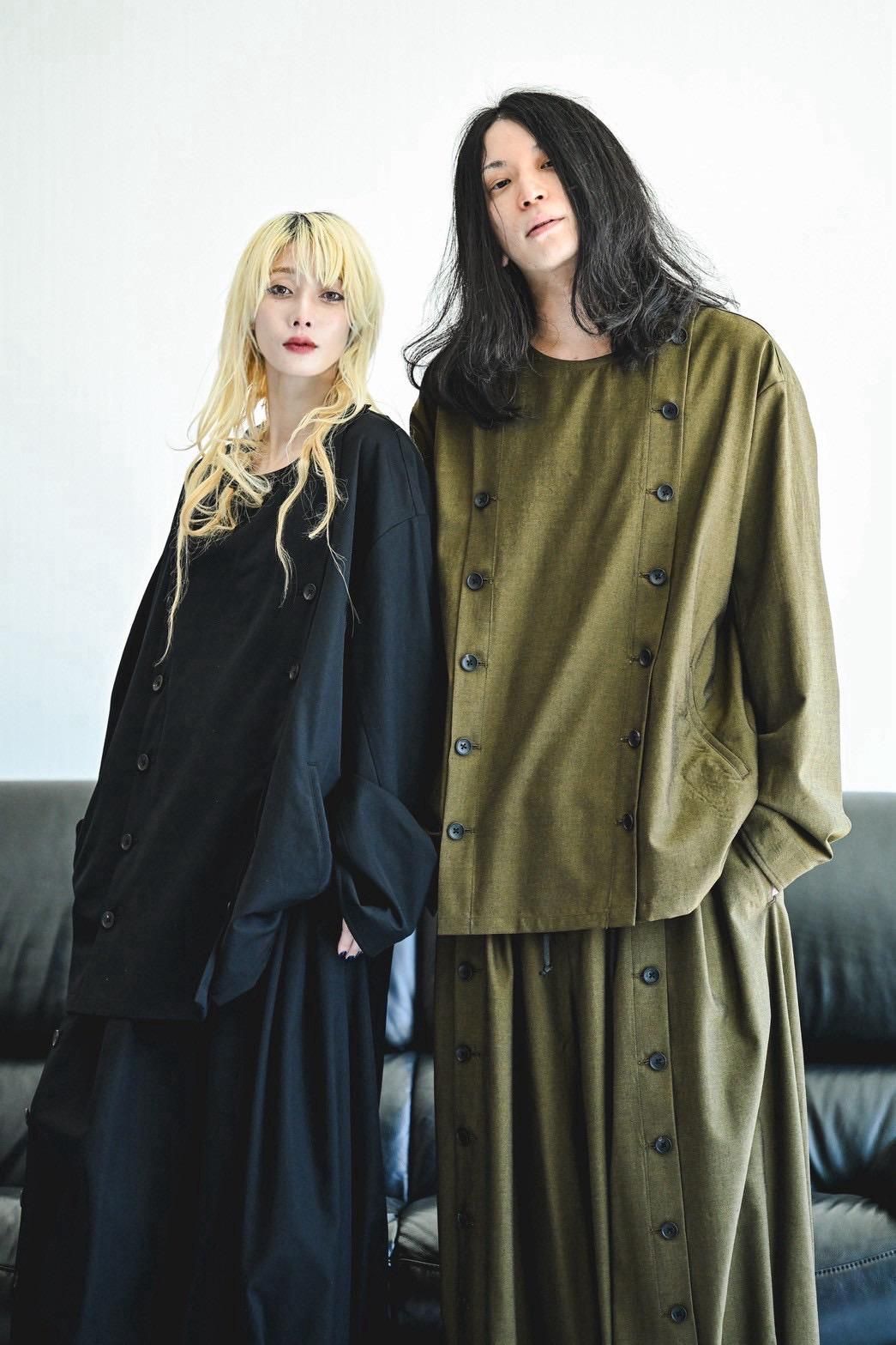 Wool Gabardine Mirrored Button Shirt Jacket