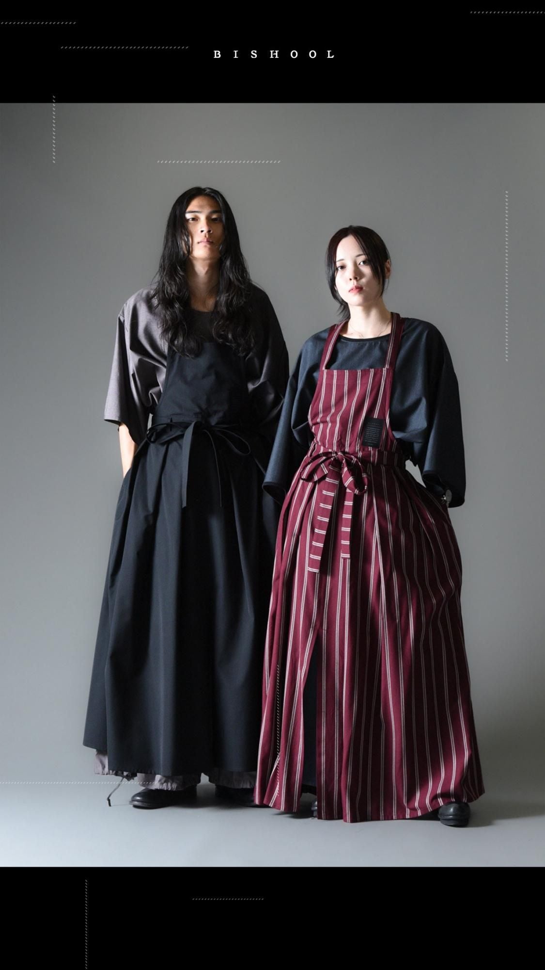 Wool Gabardine Wrap KIMONO Cloth black