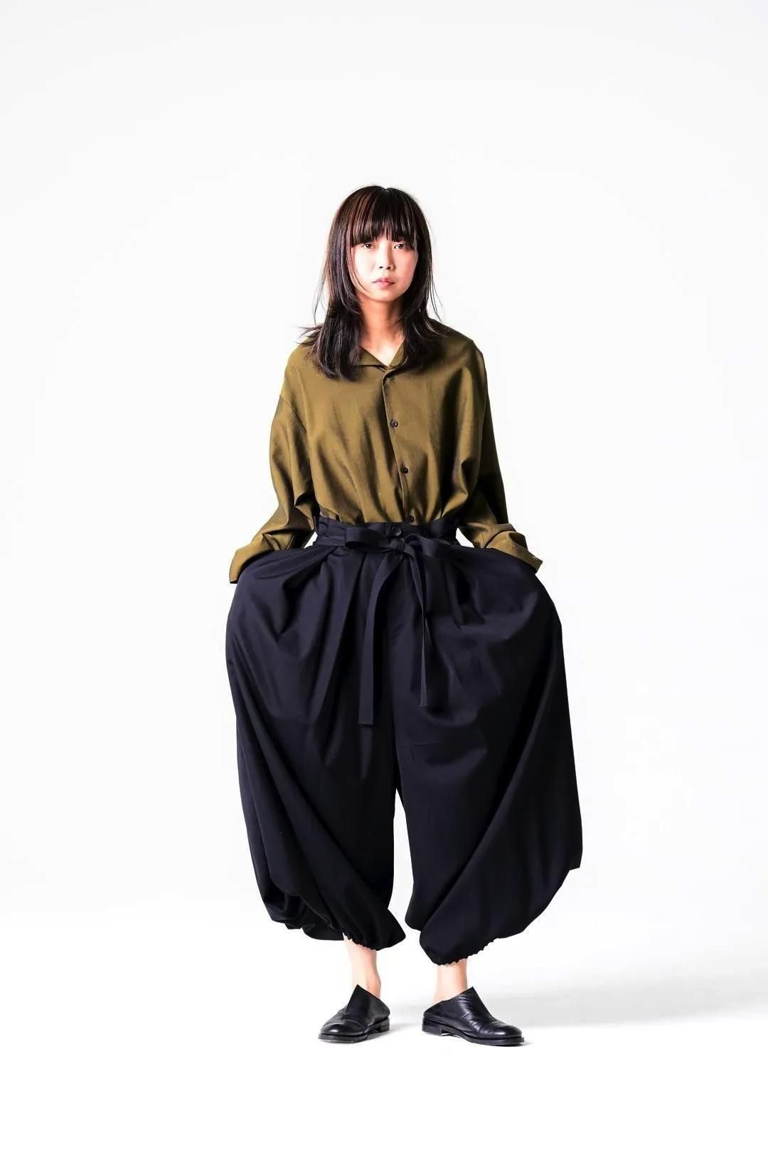 Wool Gabardine KIMONO Balloon Pants