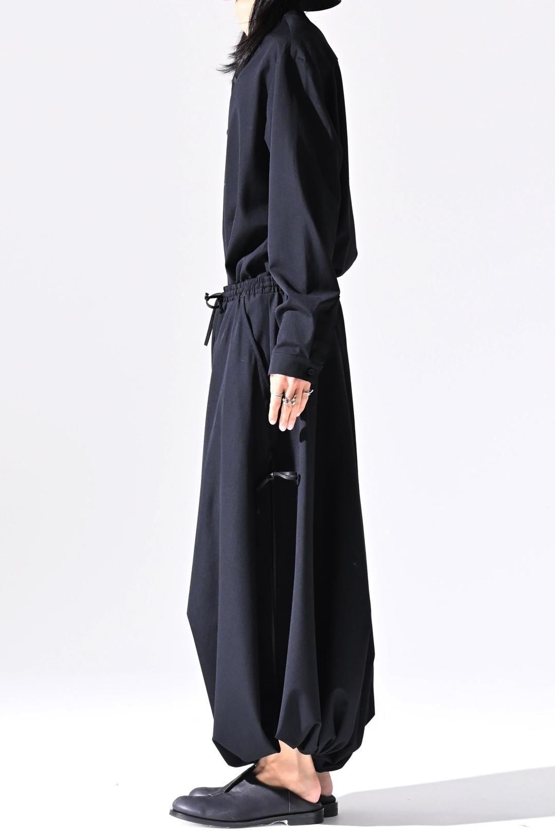 Wool Gabardine 袴 Balloon Pants black