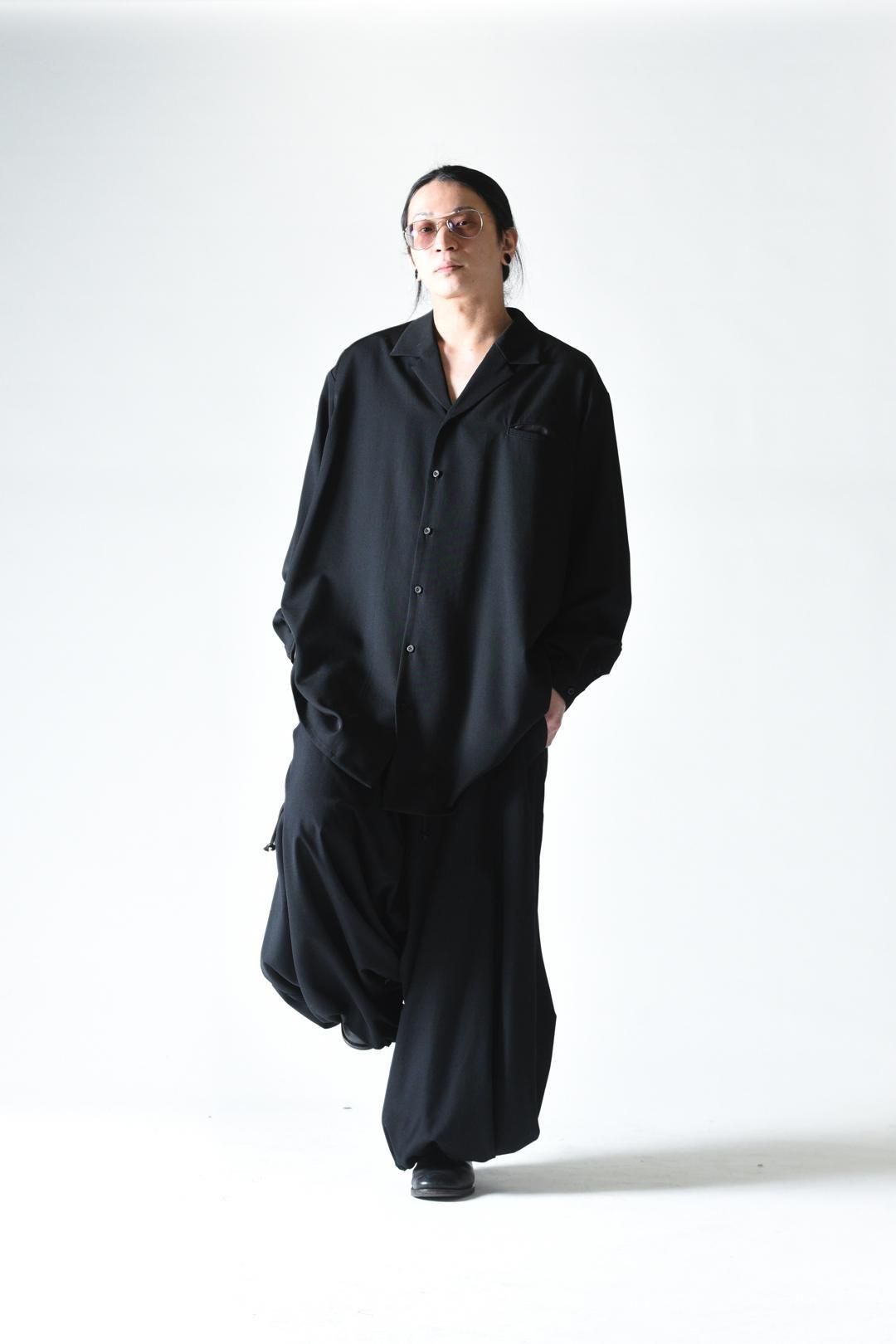 Wool Gabardine Drape Oversized 開襟 Shirt