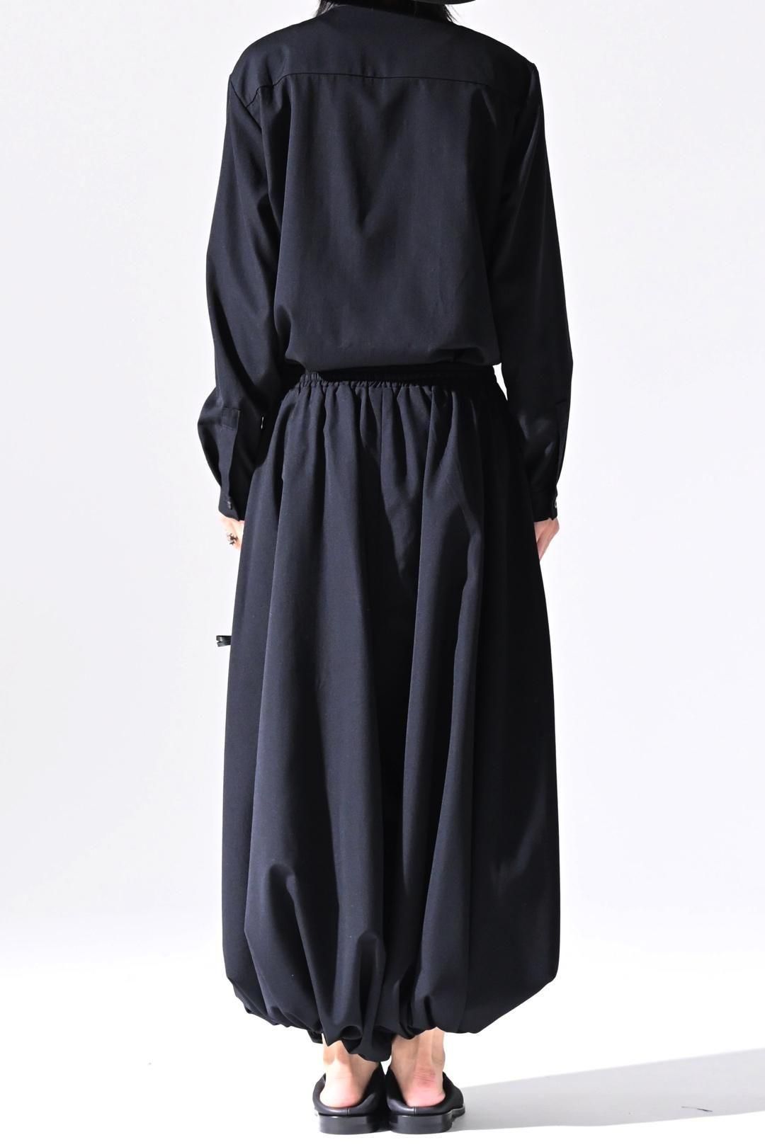 Wool Gabardine 袴 Balloon Pants black