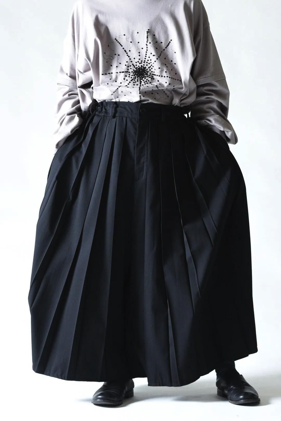 Wool Gabardine Wide Pleats 袴 Pants