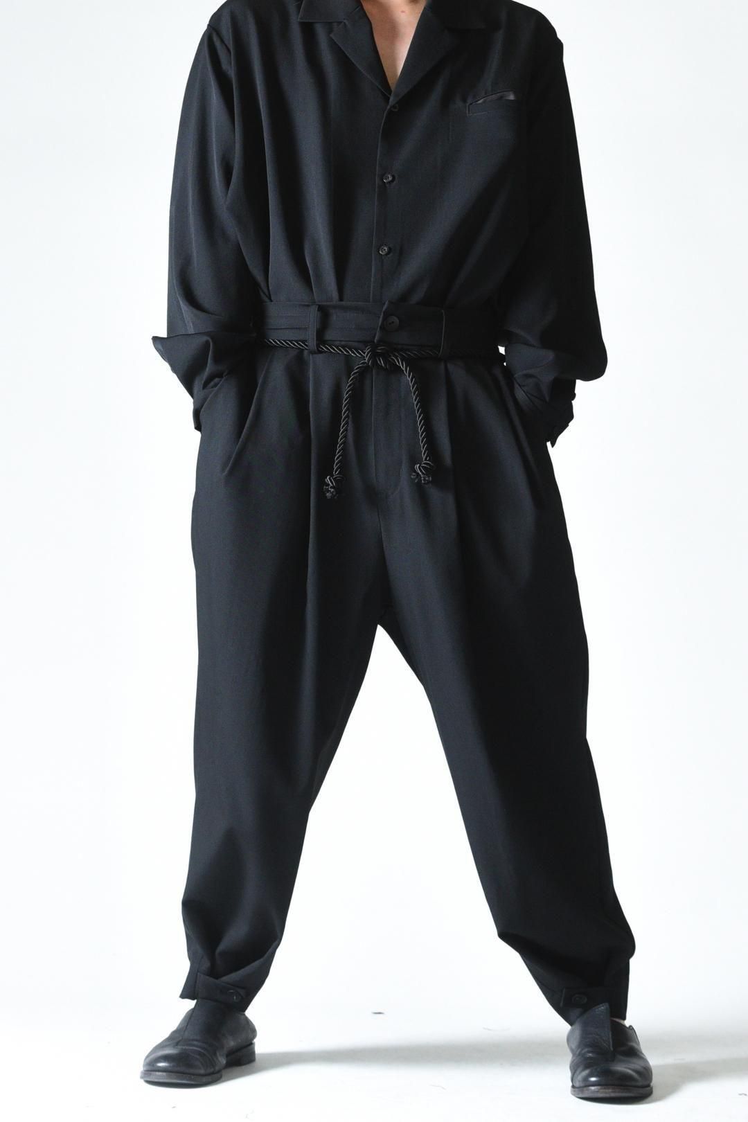 Wool Gabardine 帯締 Wide Slacks