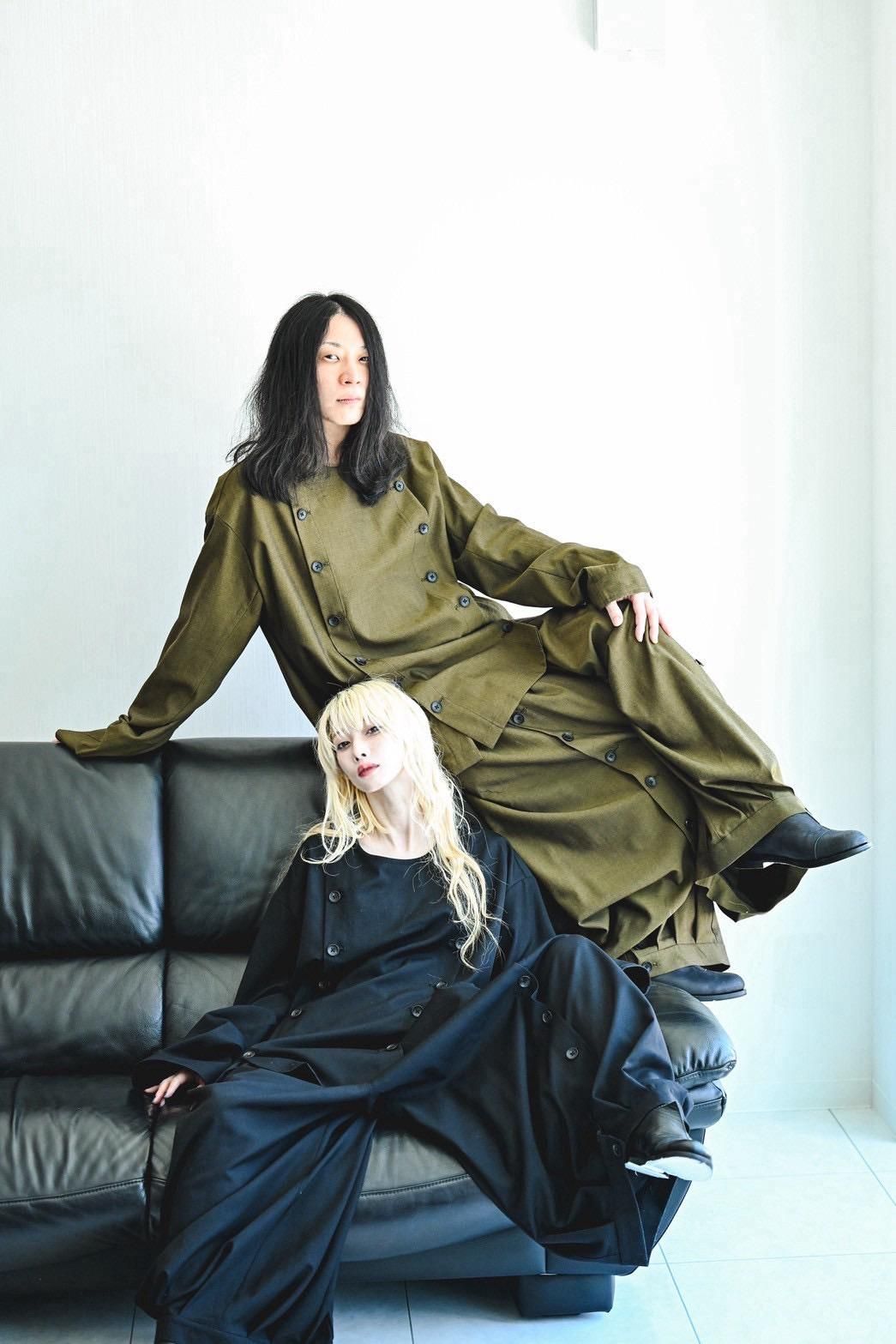 Wool Gabardine Mirrored Button Shirt Jacket