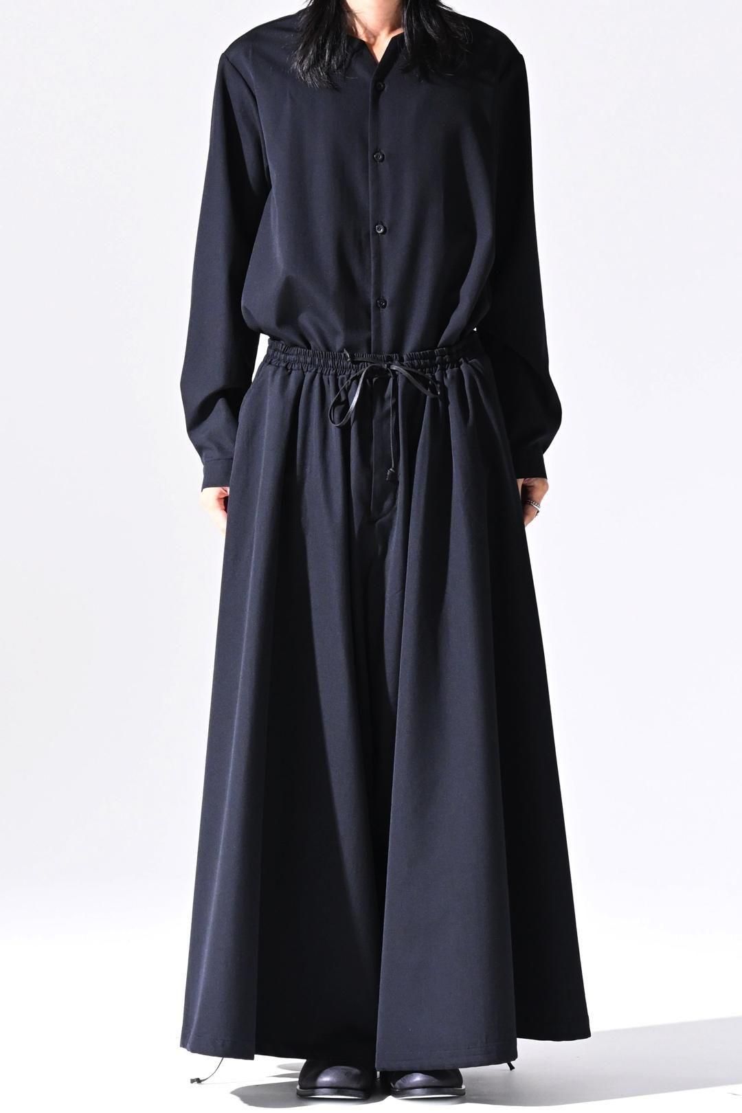 Wool Gabardine 袴 Balloon Pants black