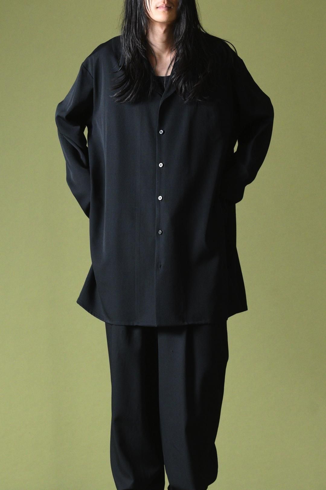 Wool Gabardine Drape Oversized 開襟 Shirt