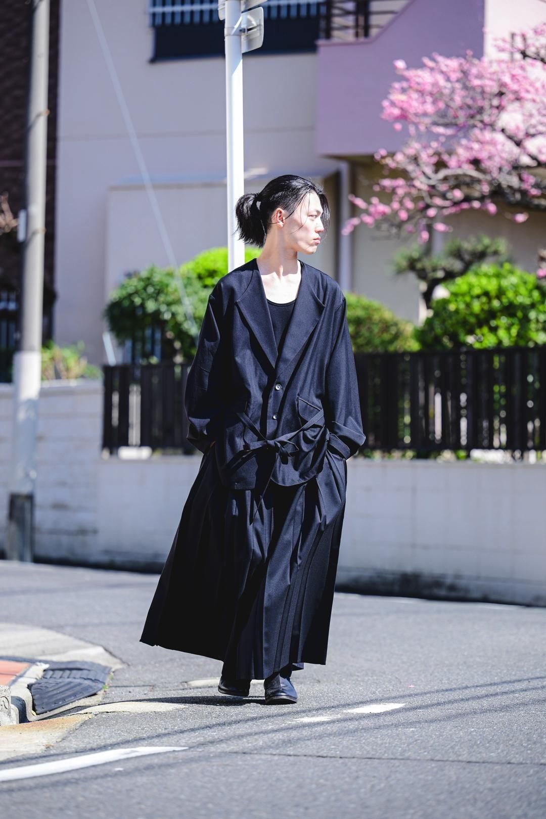 Wool Gabardine Fallen Collar Jacket