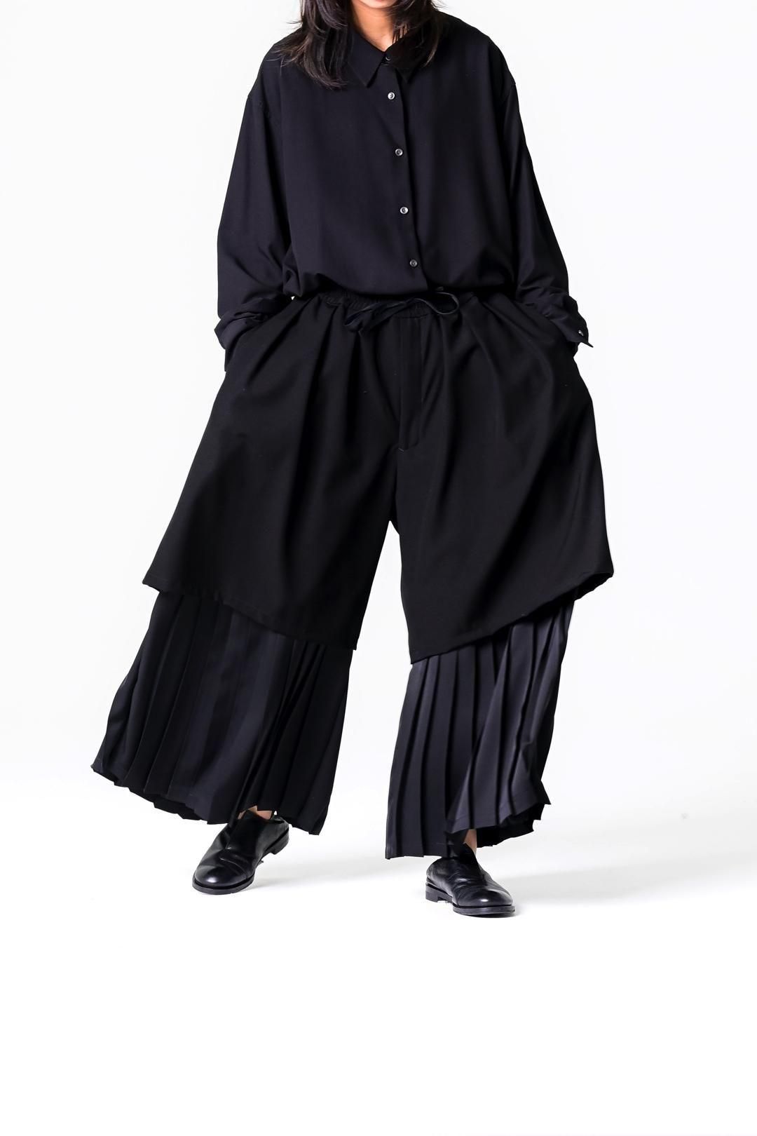 Pleats Layered Tier Pants