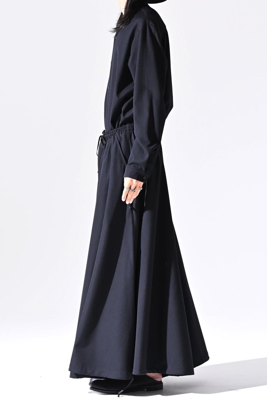 Wool Gabardine 袴 Balloon Pants black